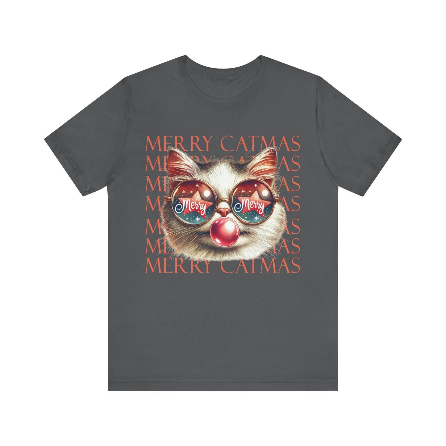 Merry Catmas Jersey Short Sleeve Tee