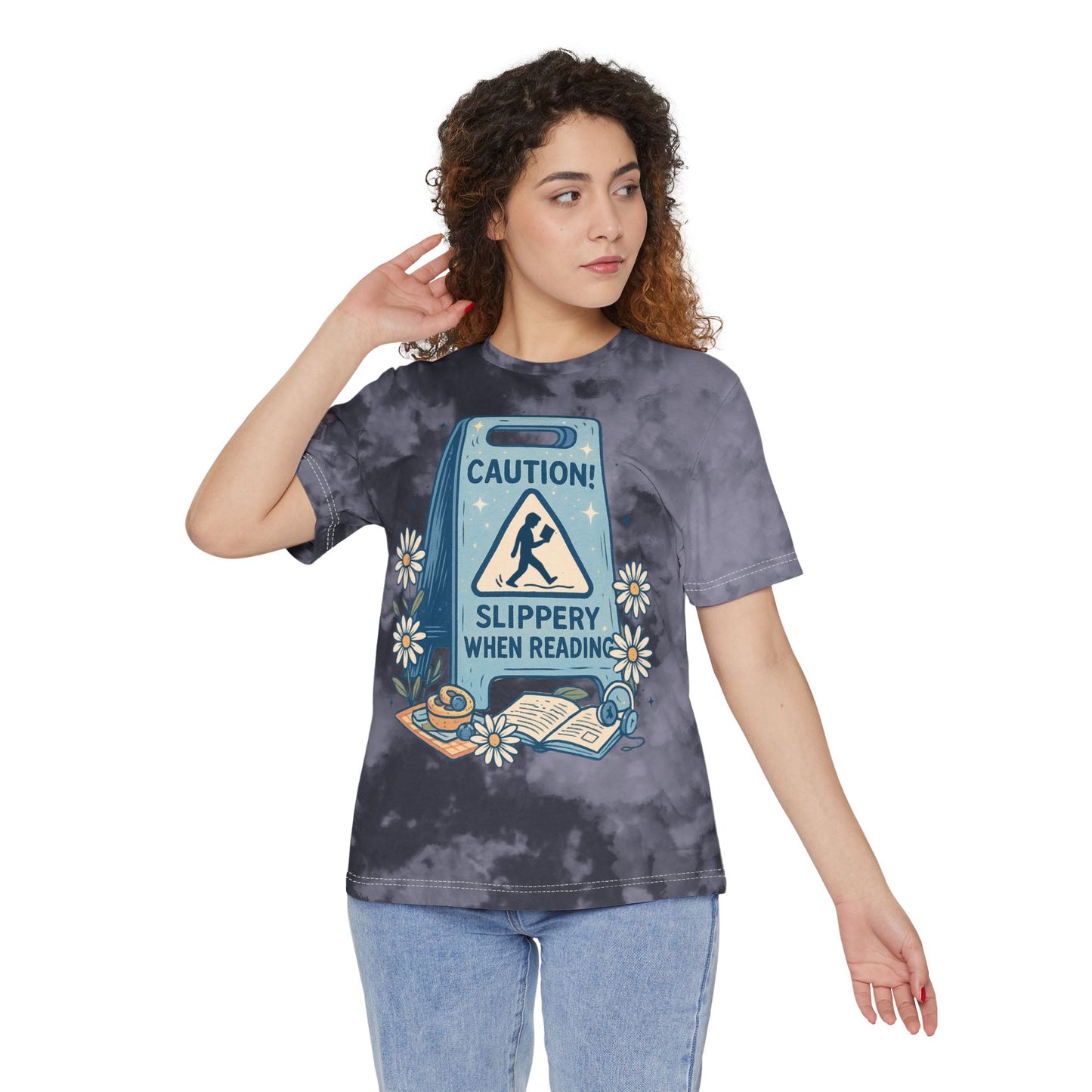 Slippery When Reading FWD Fashion Tie-Dyed T-Shirt