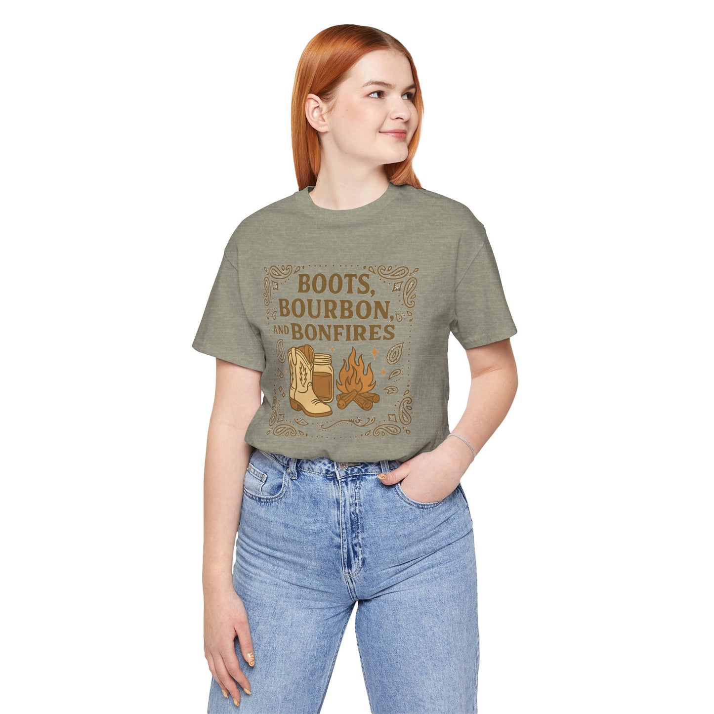 Boots Bourbon and Bonfireds Jersey Short Sleeve Tee