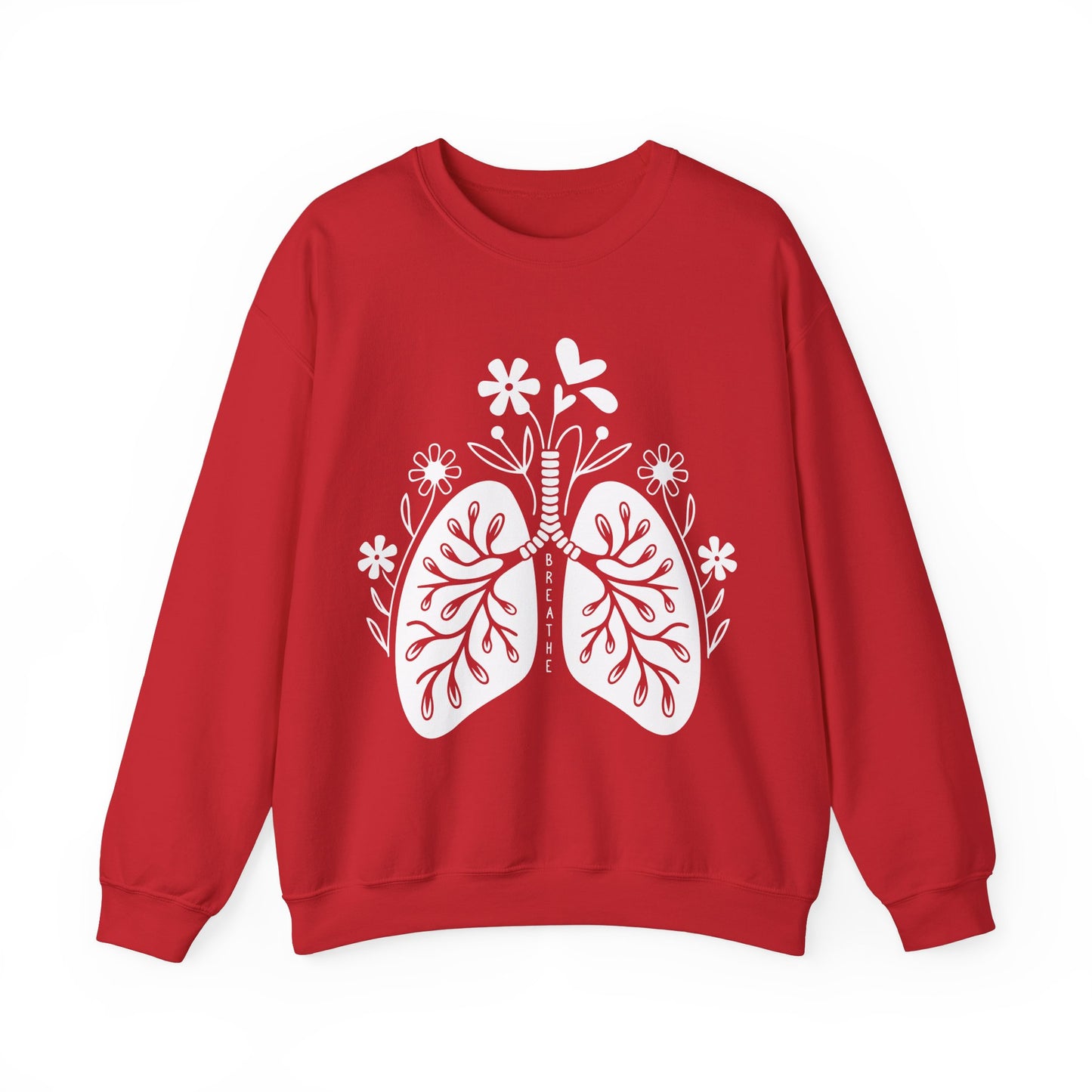 Breathe Floral Lungs Heavy Blend™ Crewneck Sweatshirt