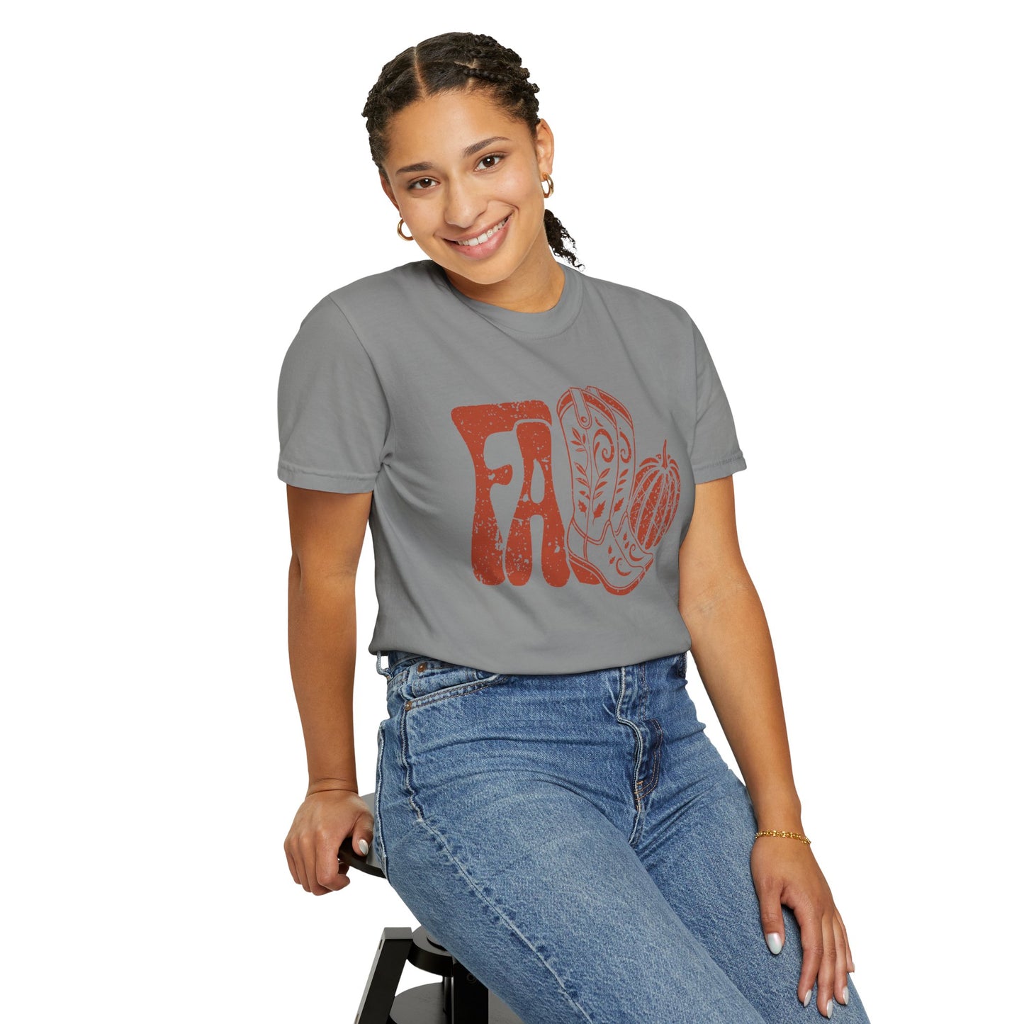 Western Fall Orange Garment-Dyed T-shirt