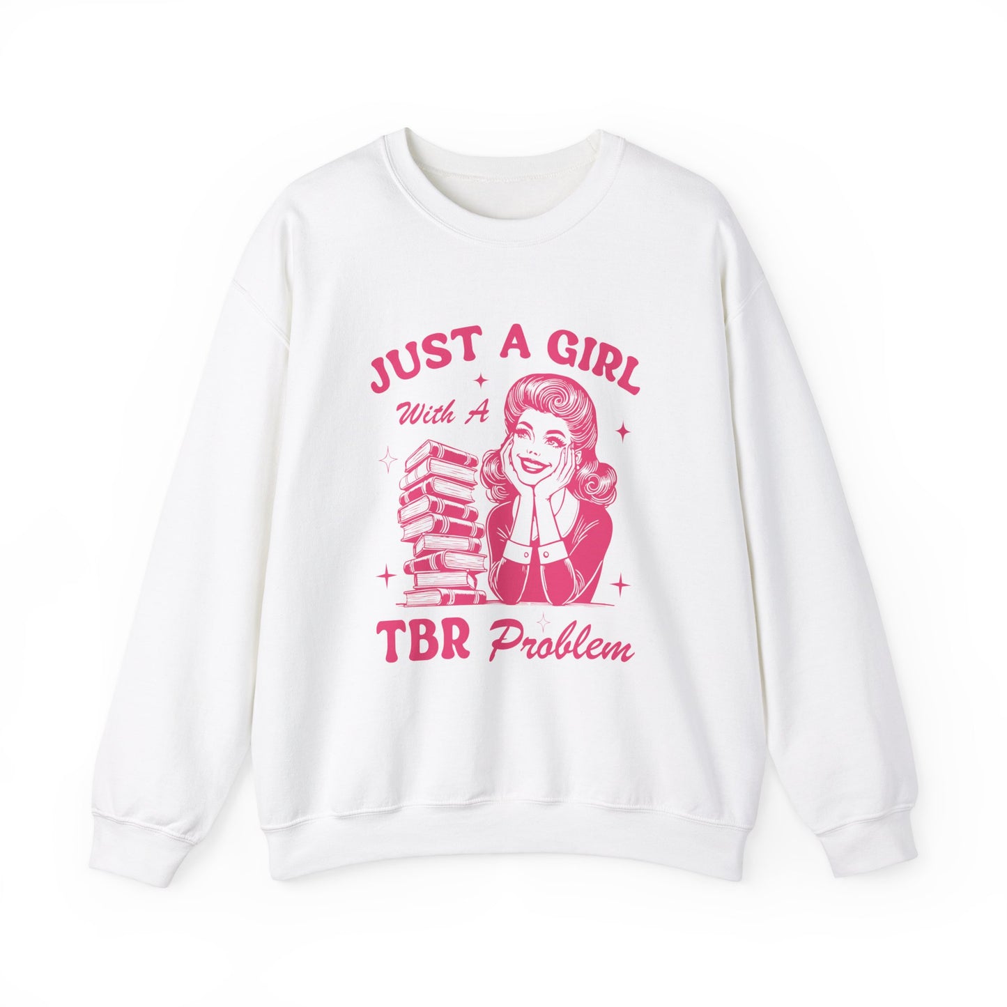 Just A Girl with A TBR Problem Heavy Blend™ Crewneck Sweatshirt
