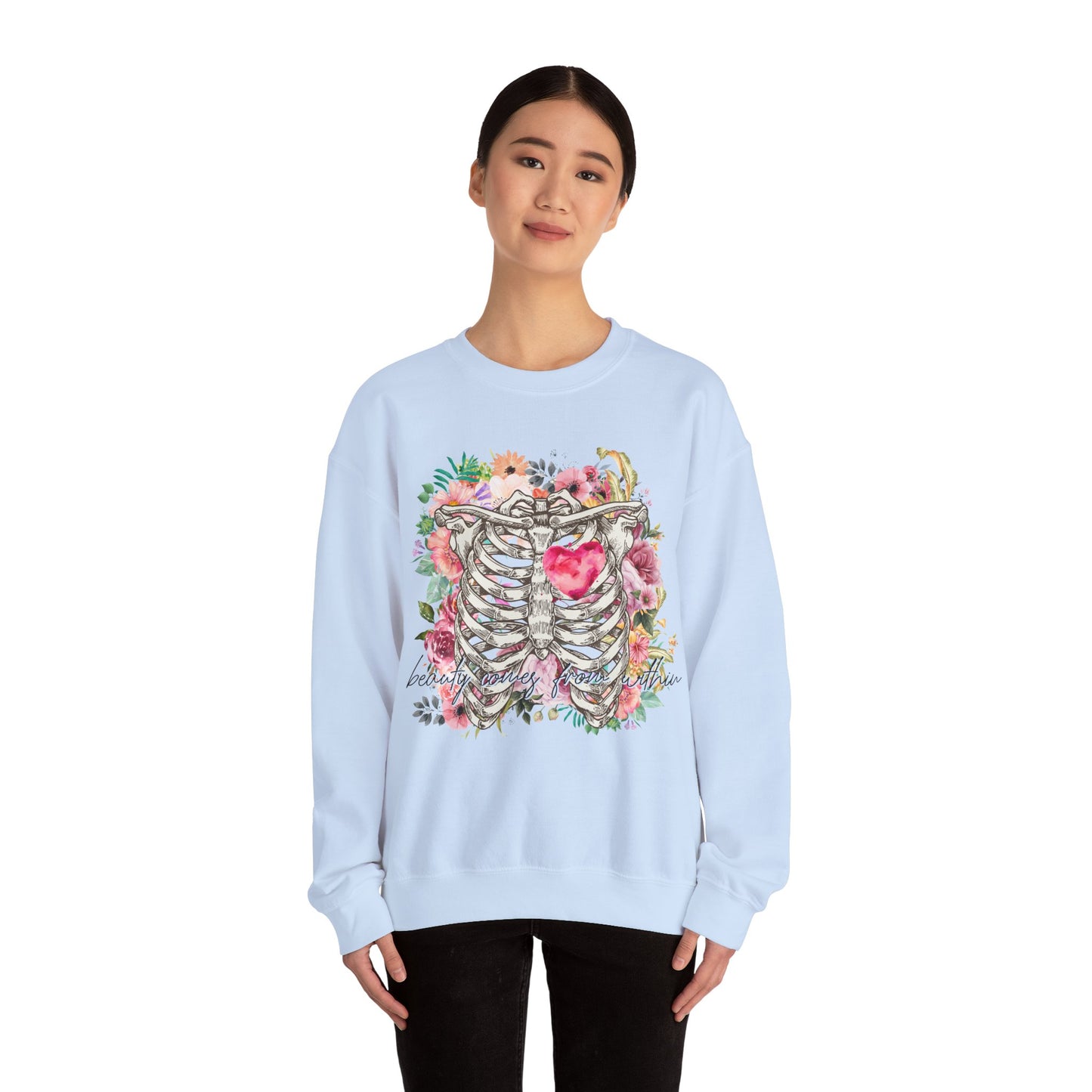 Beauty Comes From Within Heavy Blend™ Crewneck Sweatshirt