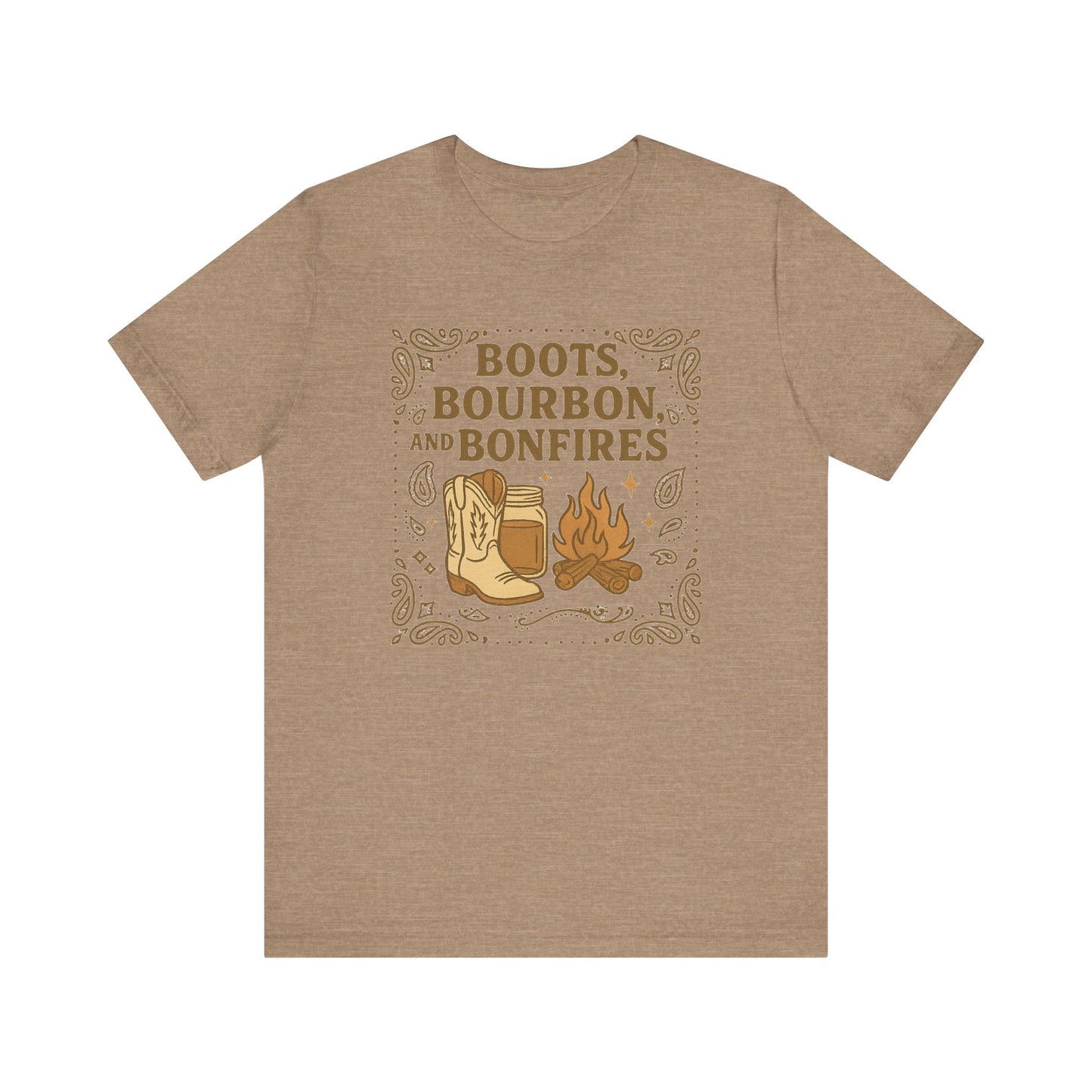 Boots Bourbon and Bonfireds Jersey Short Sleeve Tee