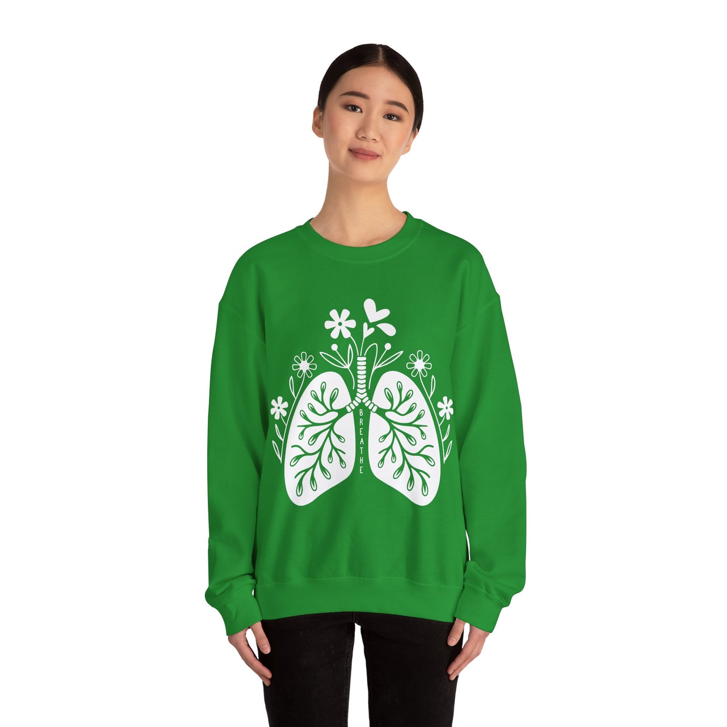 Breathe Floral Lungs Heavy Blend™ Crewneck Sweatshirt