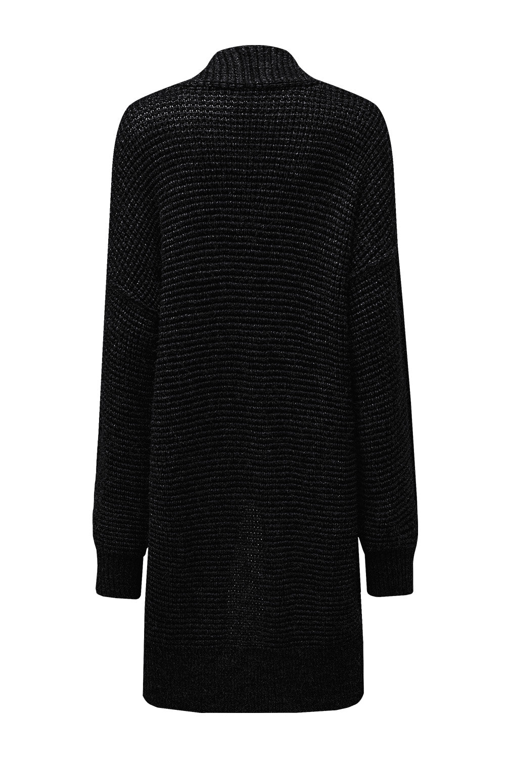 Apricot Chunky Waffle Knit Oversized Collar Cardigan