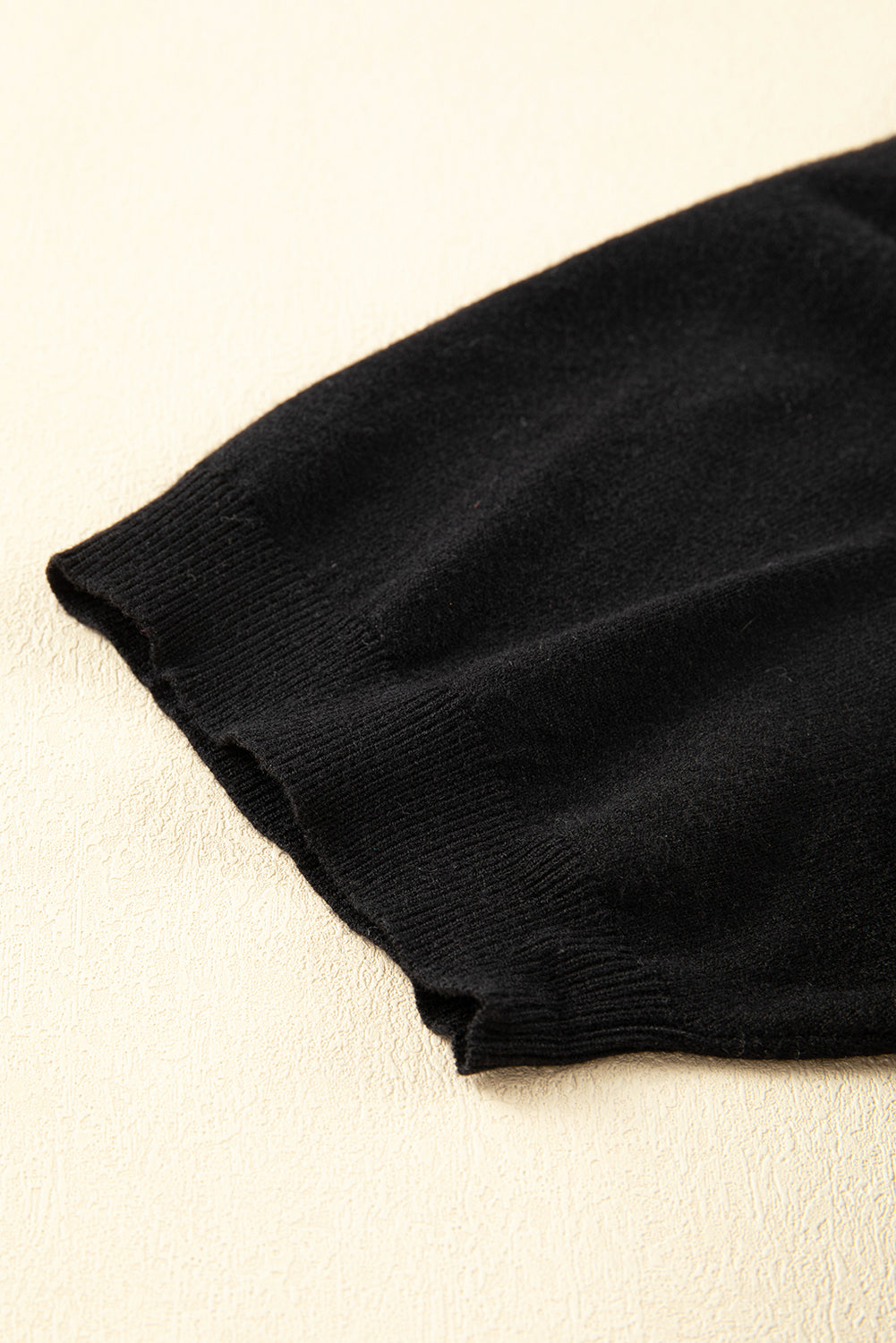 Black XOXO Glitter Print Round Neck Casual Sweater