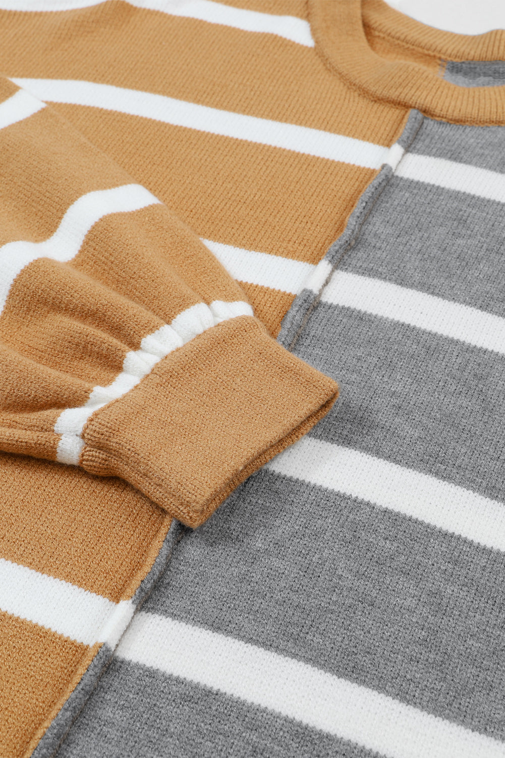 Plus Size Colorblock Striped Patchwork Loose Top