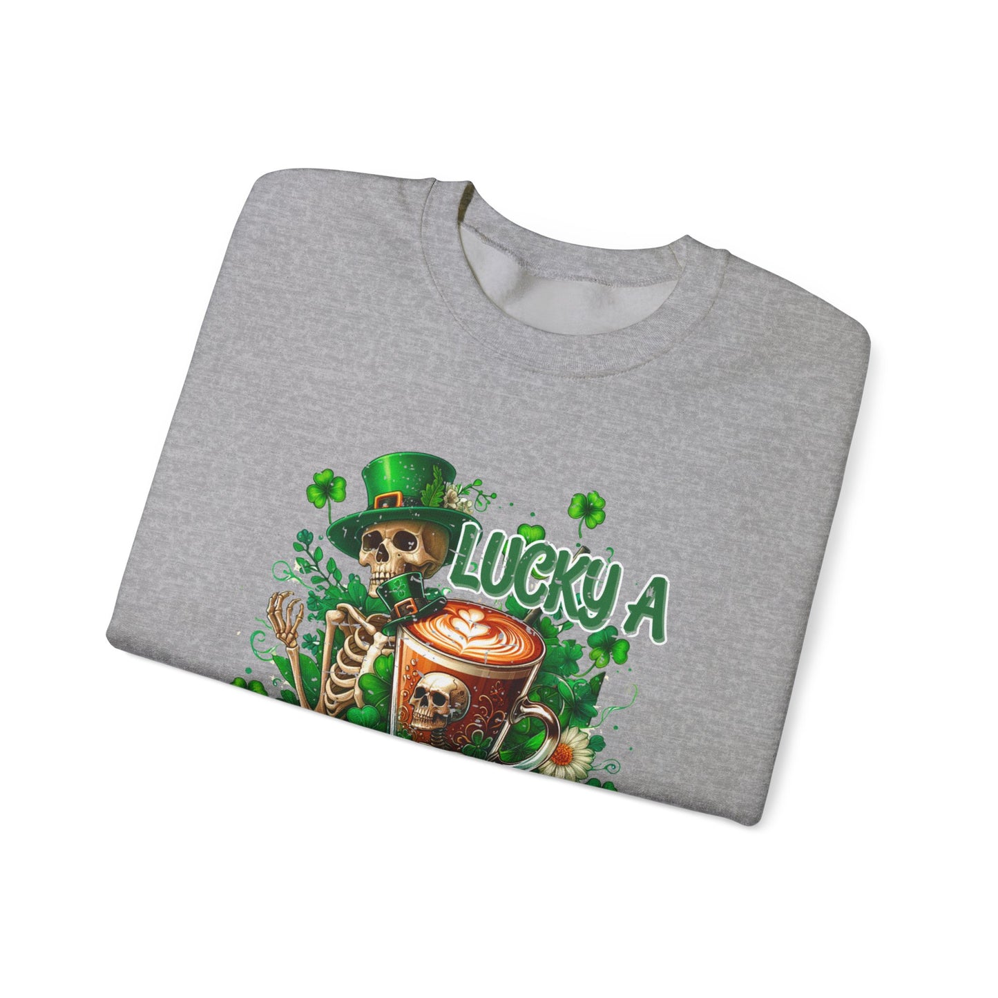 Lucky A Latte Skeleton Heavy Blend™ Crewneck Sweatshirt
