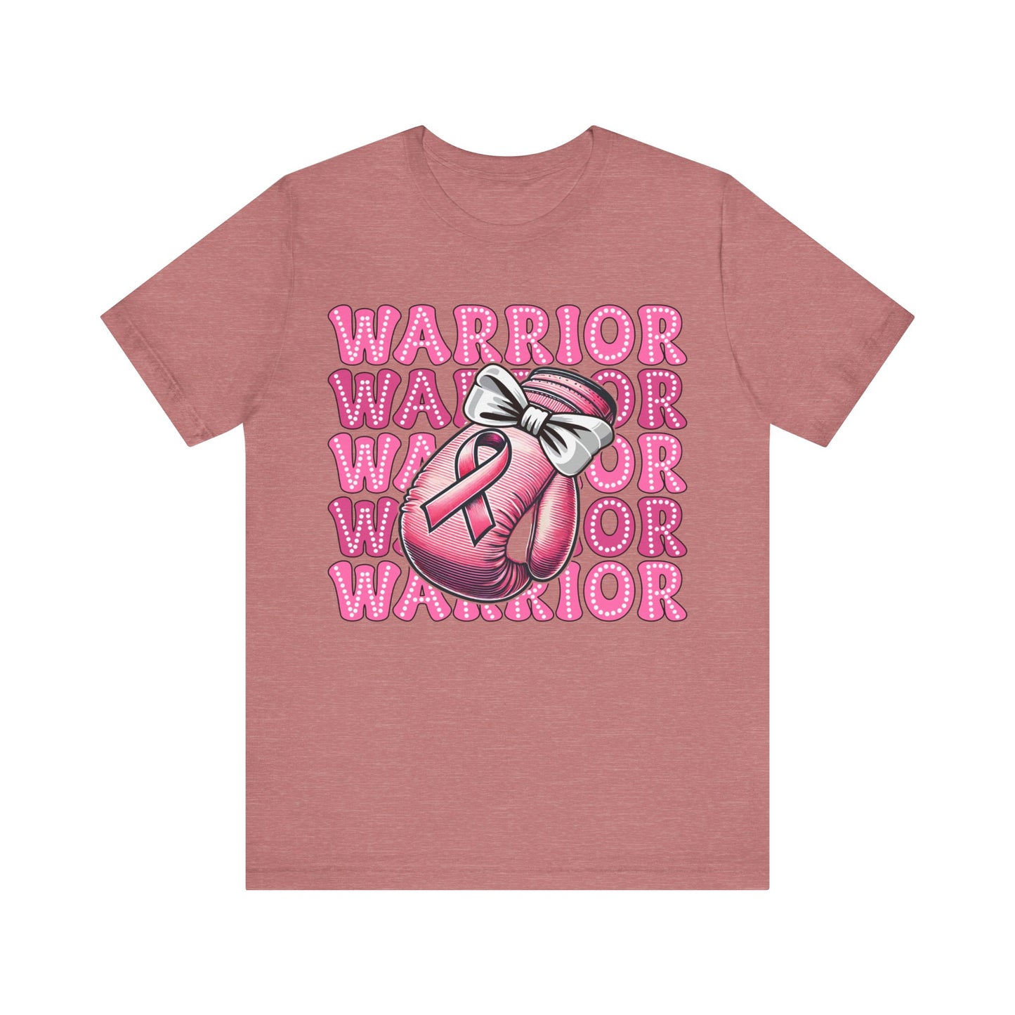 Breast Cancer Warrior Stacked Jersey Short Sleeve Tee