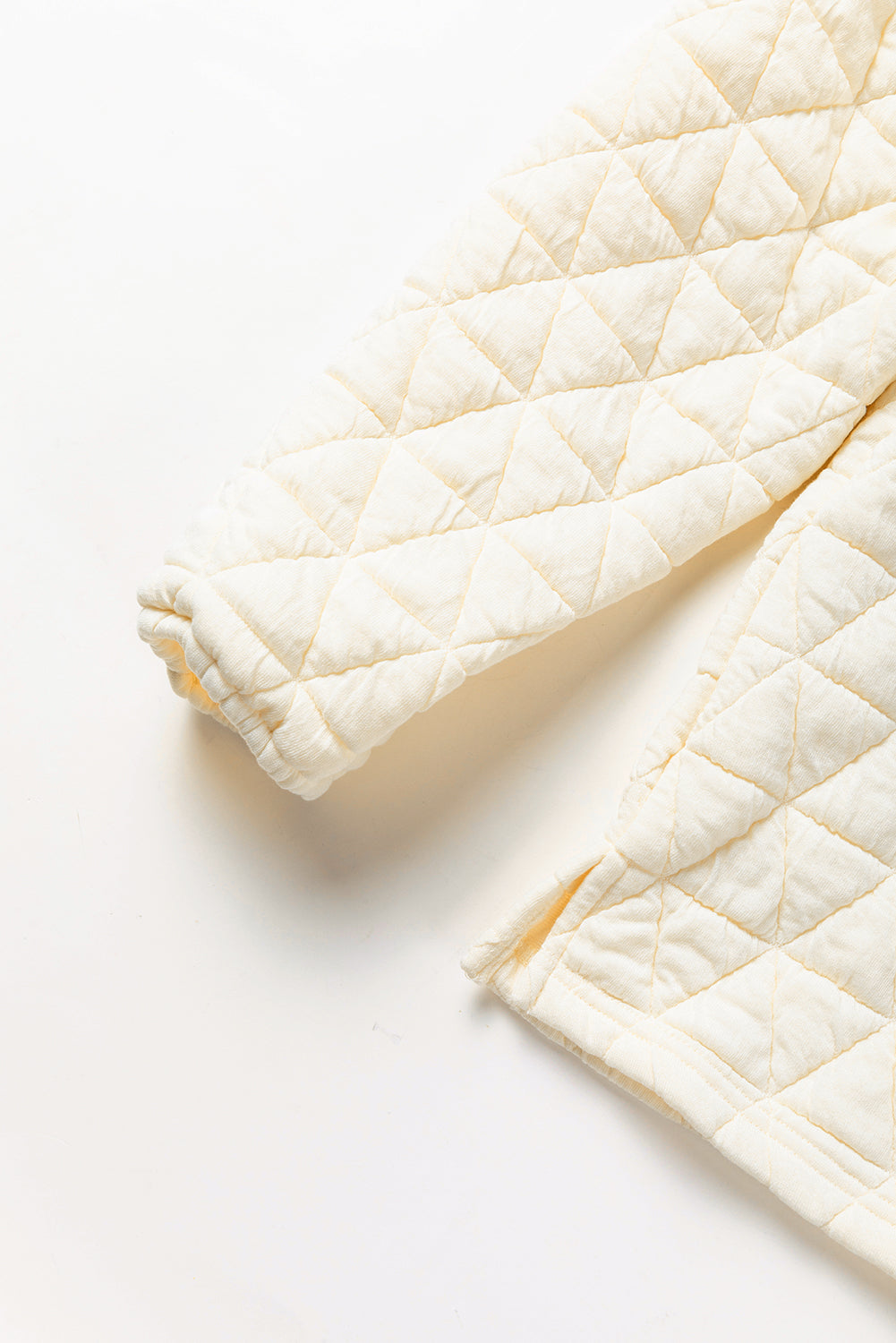 Parchment Quilted Patchwork Exposed Seam Hoodie
