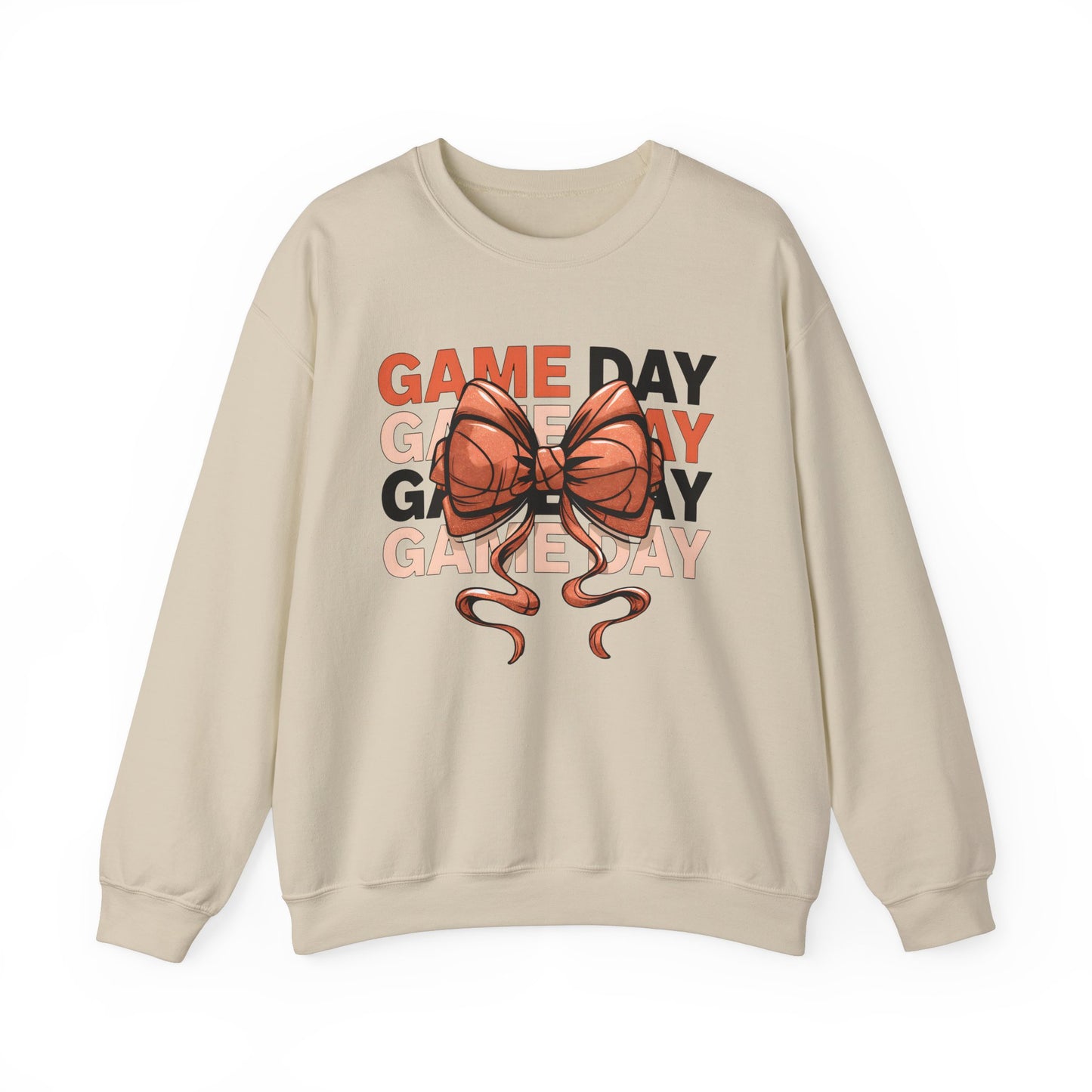 Game Day Basketball Bow Heavy Blend™ Crewneck Sweatshirt