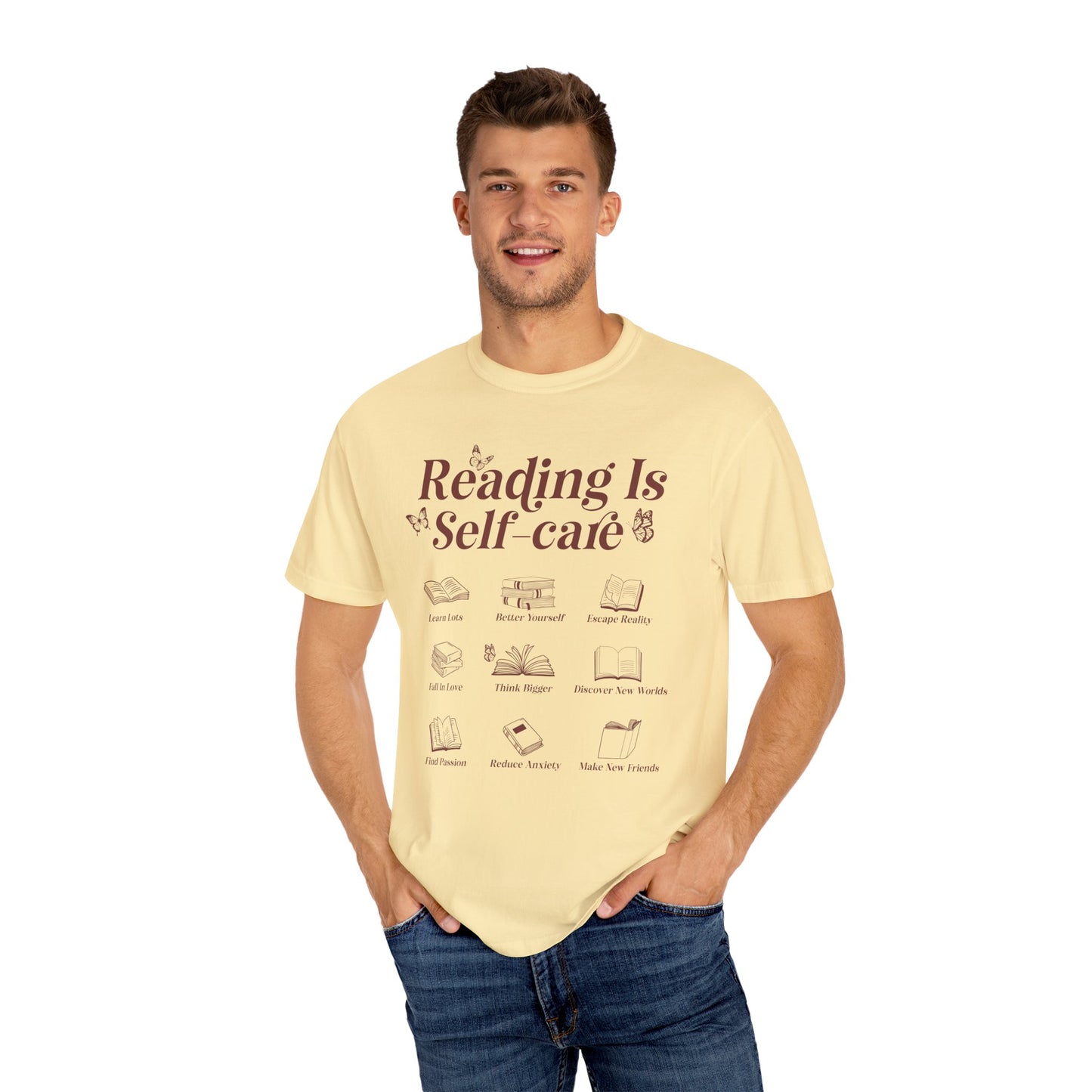 Reading Is Self Care Garment-Dyed T-shirt