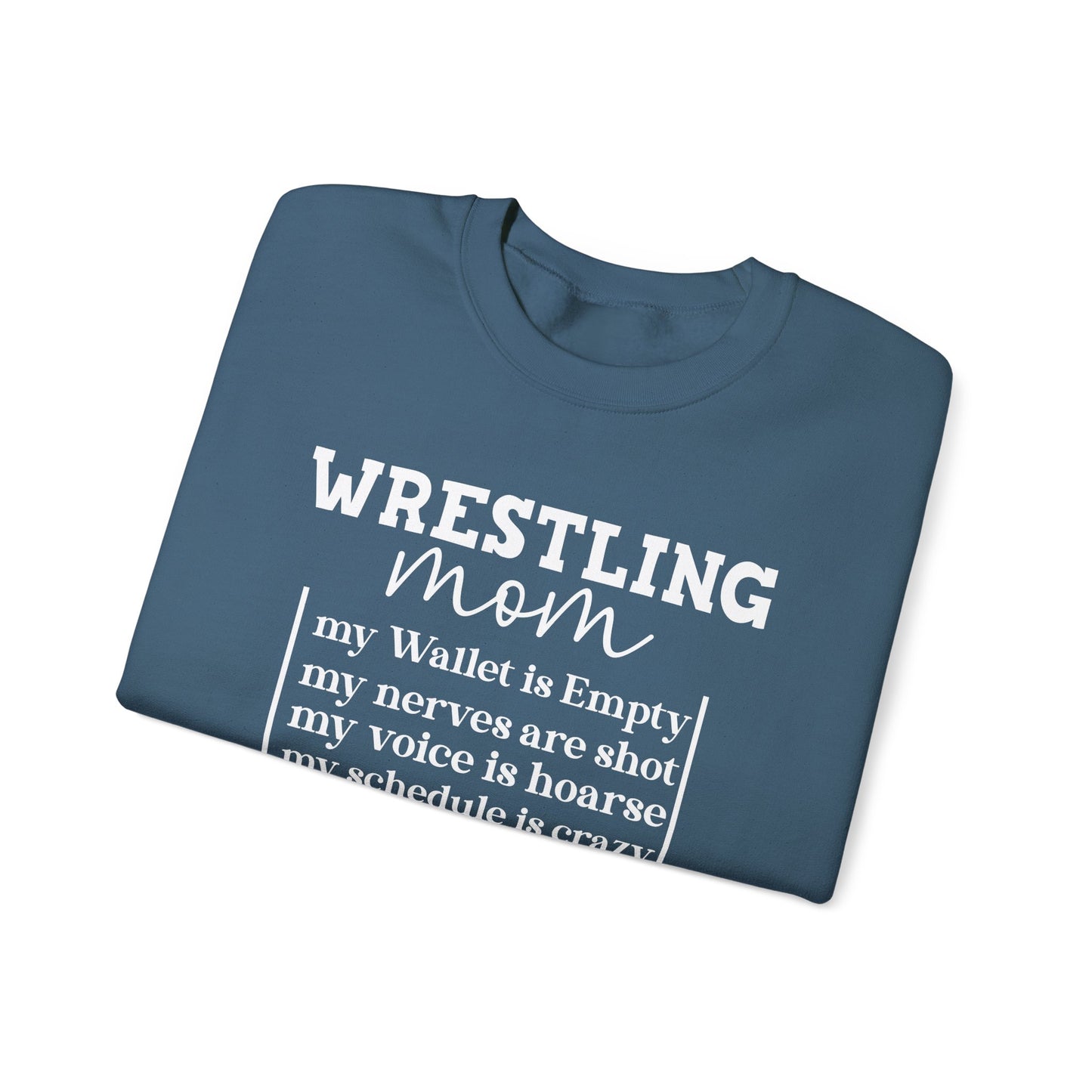 Wrestling Mom Heart Is Full Heavy Blend™ Crewneck Sweatshirt