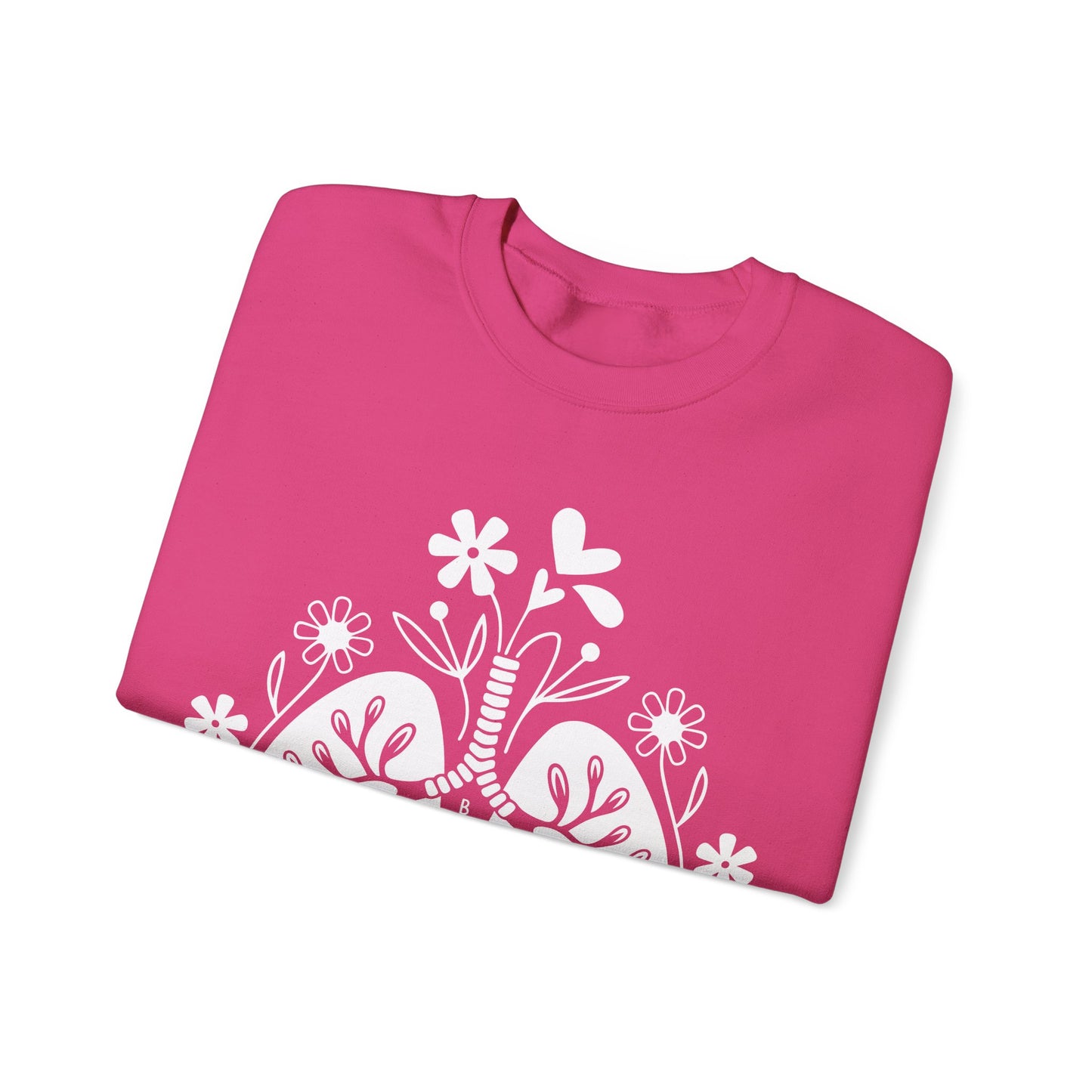 Breathe Floral Lungs Heavy Blend™ Crewneck Sweatshirt