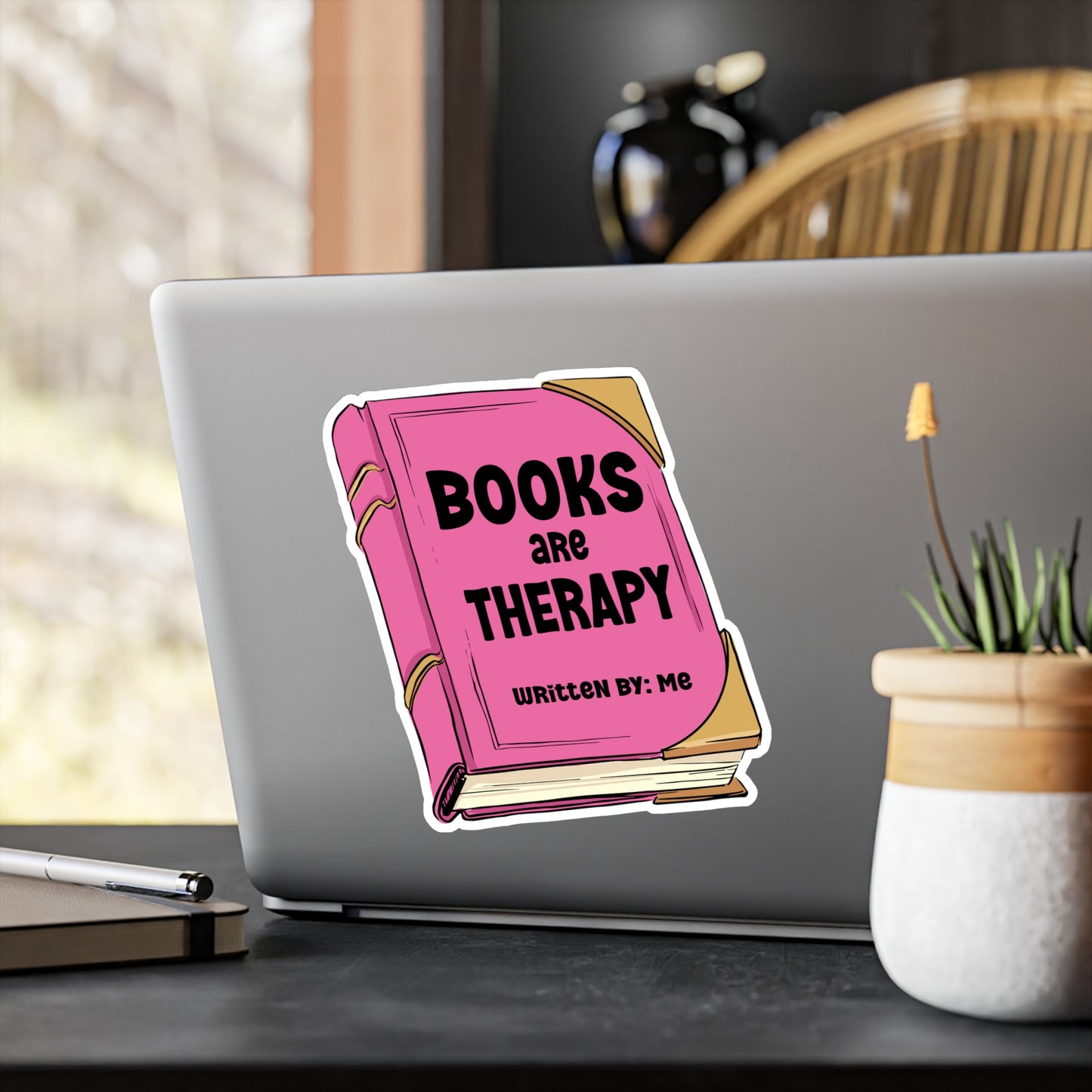 Books Are Therapy Kiss-Cut Vinyl Decals