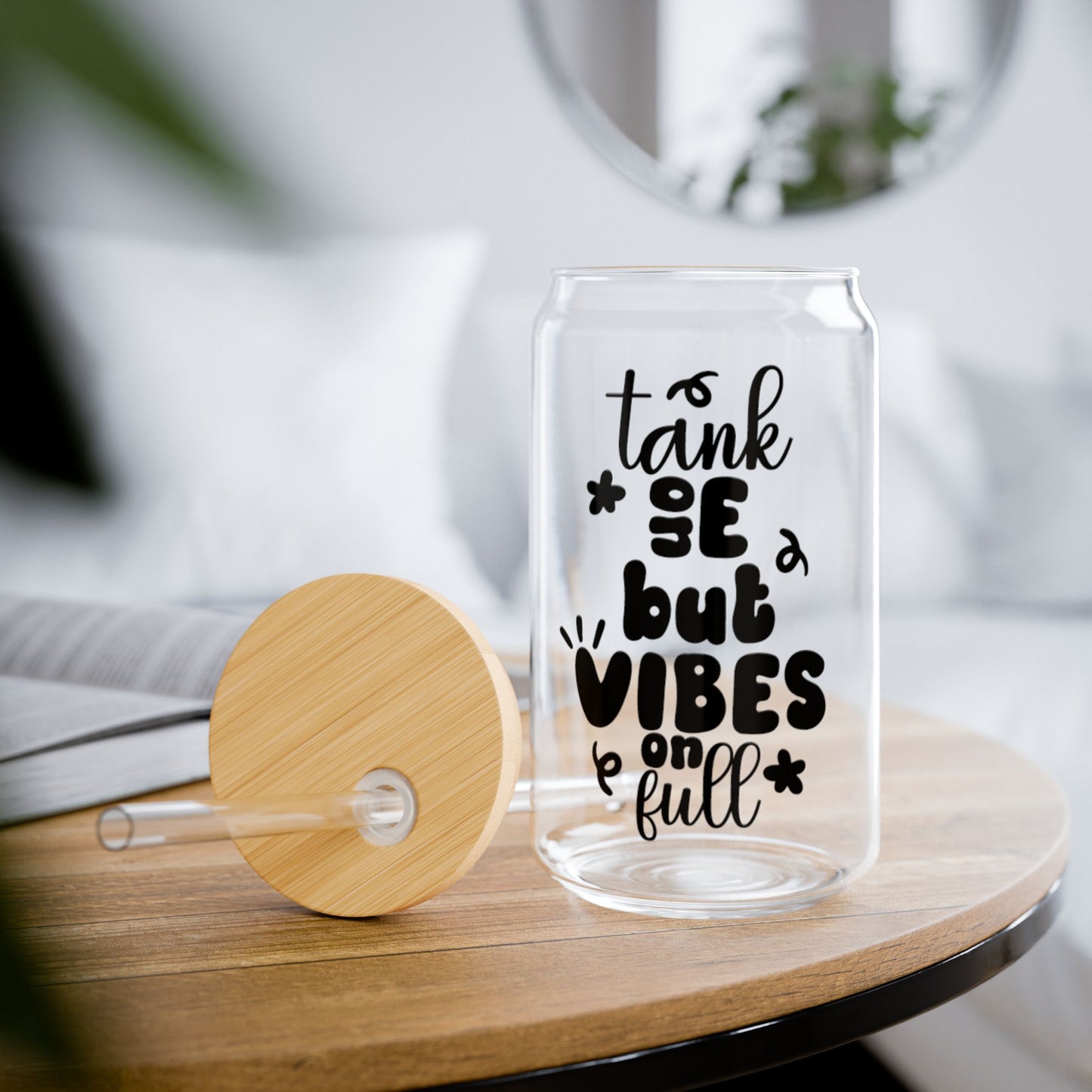 Vibes On Full Sipper Glass, 16oz