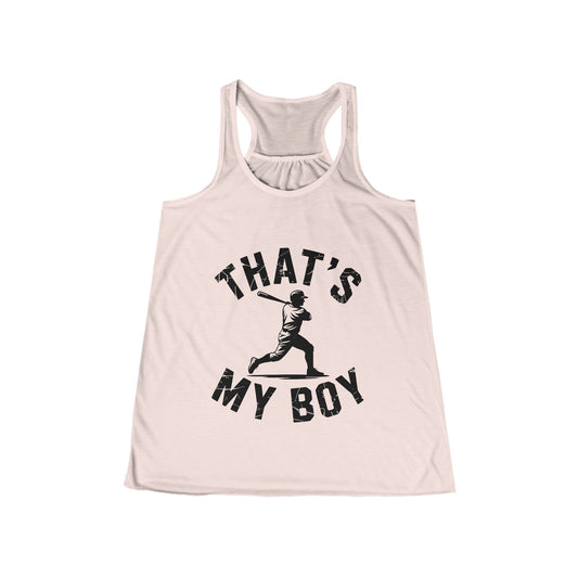 That’s My Boy Women's Flowy Racerback Tank
