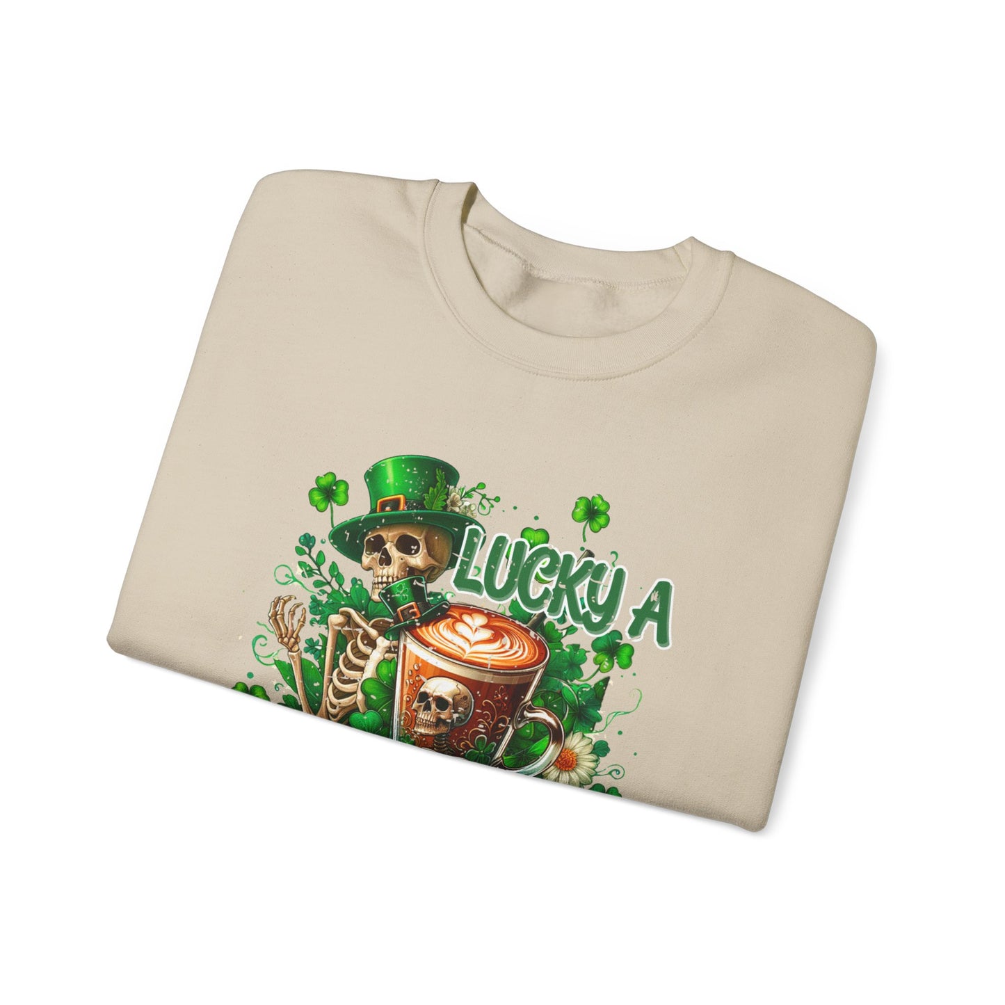 Lucky A Latte Skeleton Heavy Blend™ Crewneck Sweatshirt