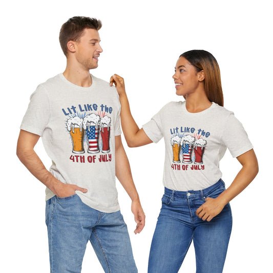 Lit Like The Fourth Of July Jersey Short Sleeve Tee