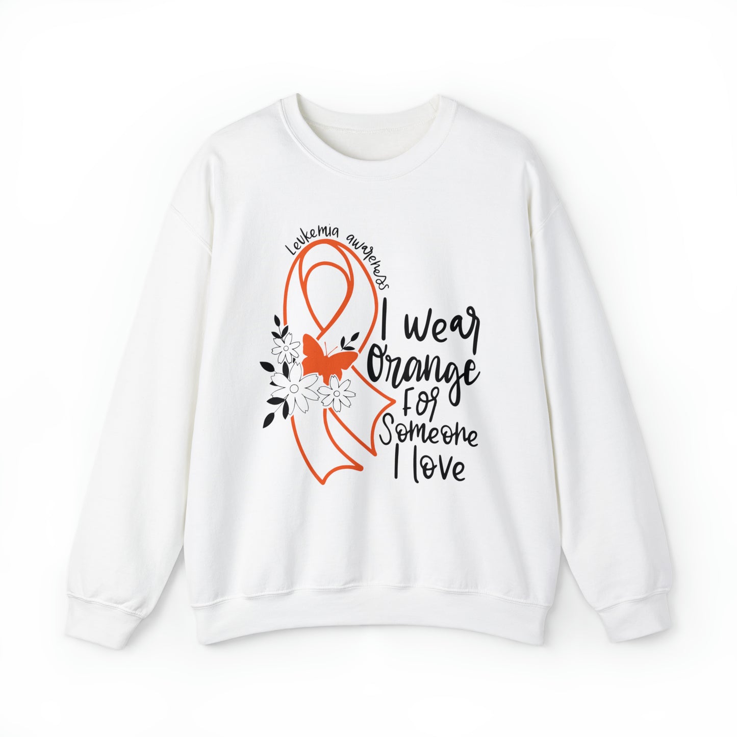 I Wear Orange Leukemia Awareness Heavy Blend™ Crewneck Sweatshirt