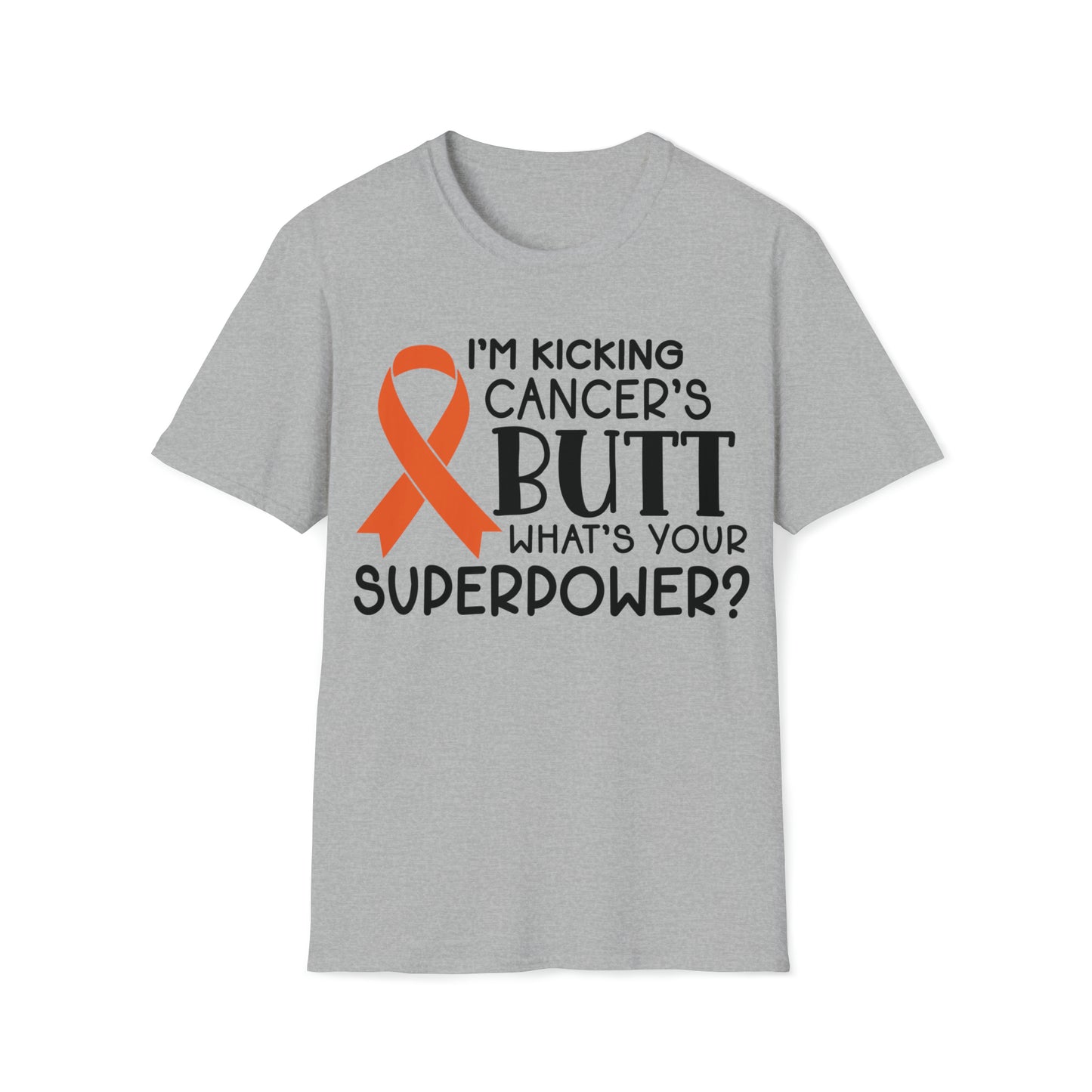 Kicking Cancers BUTT Leukemia Awareness Softstyle T-Shirt