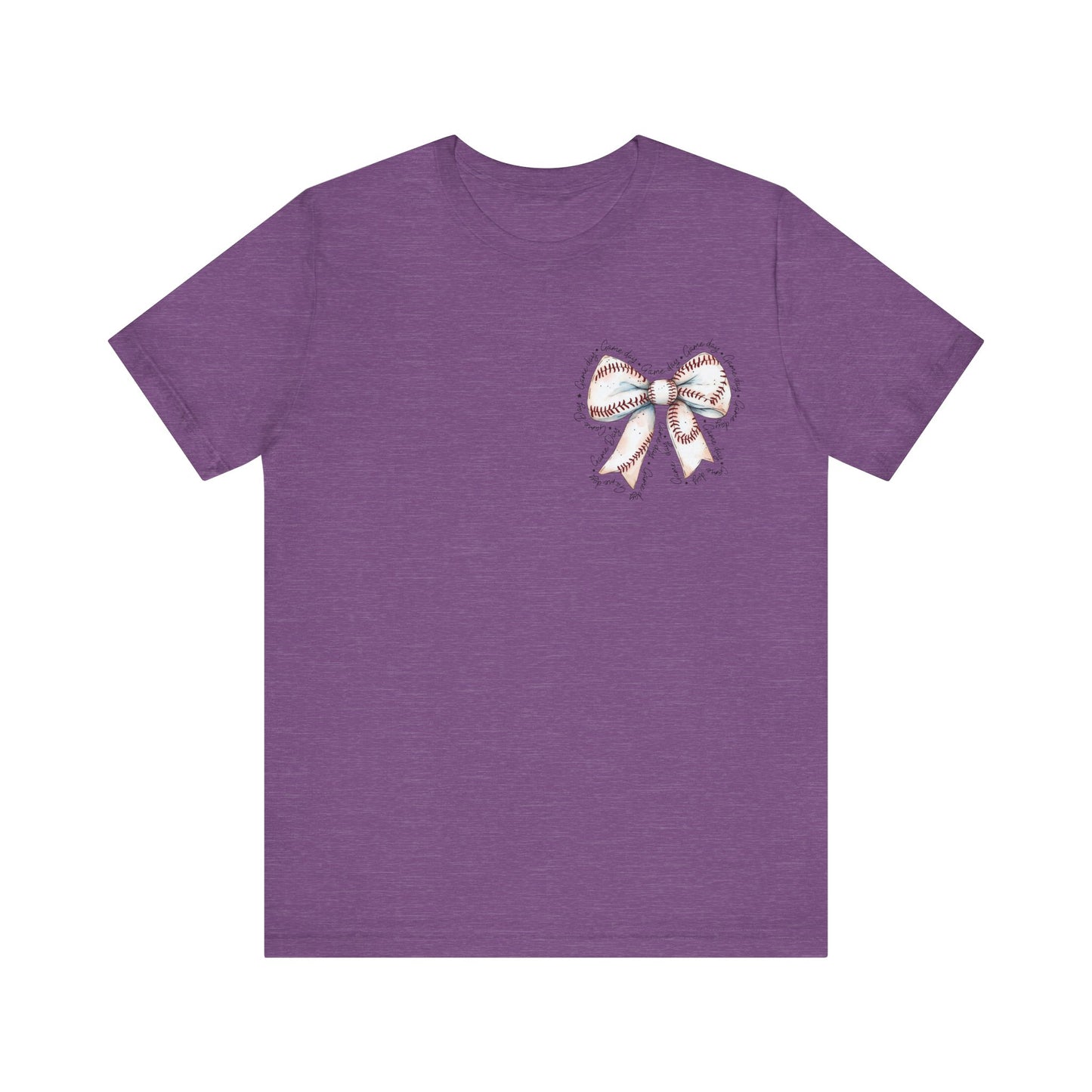 Baseball Game Day Bow Pocket Jersey Short Sleeve Tee