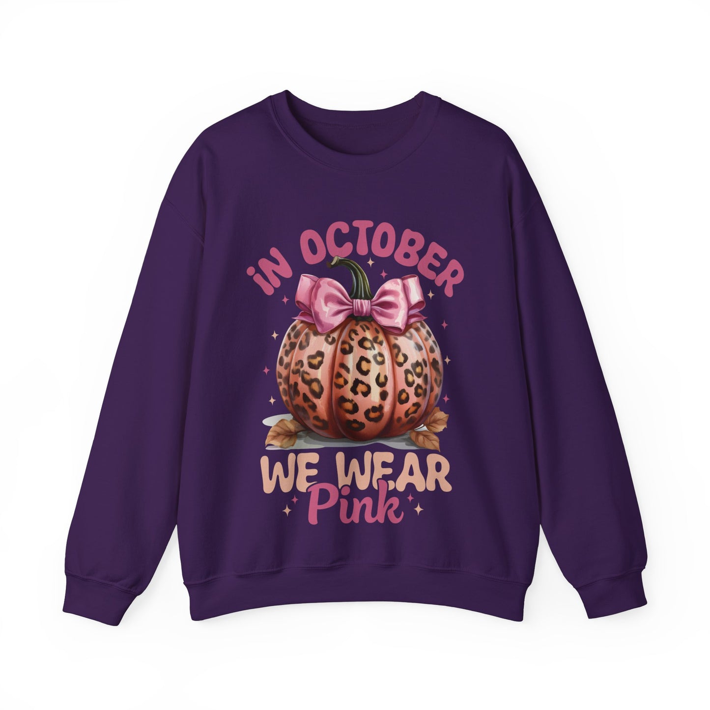 Wear Pink Leopard Pumpkin Heavy Blend™ Crewneck Sweatshirt