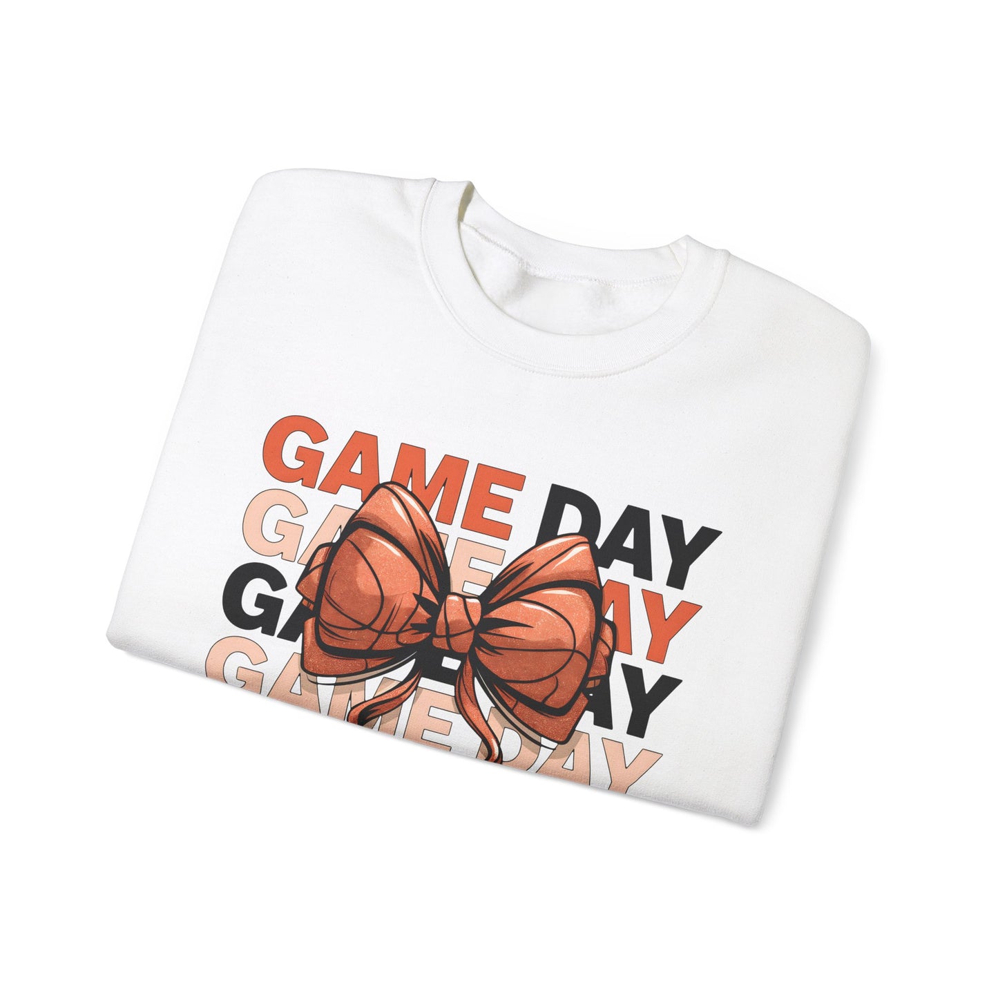 Game Day Basketball Bow Heavy Blend™ Crewneck Sweatshirt