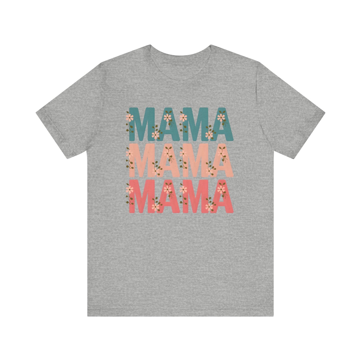Mama Stacked Floral Jersey Short Sleeve Tee