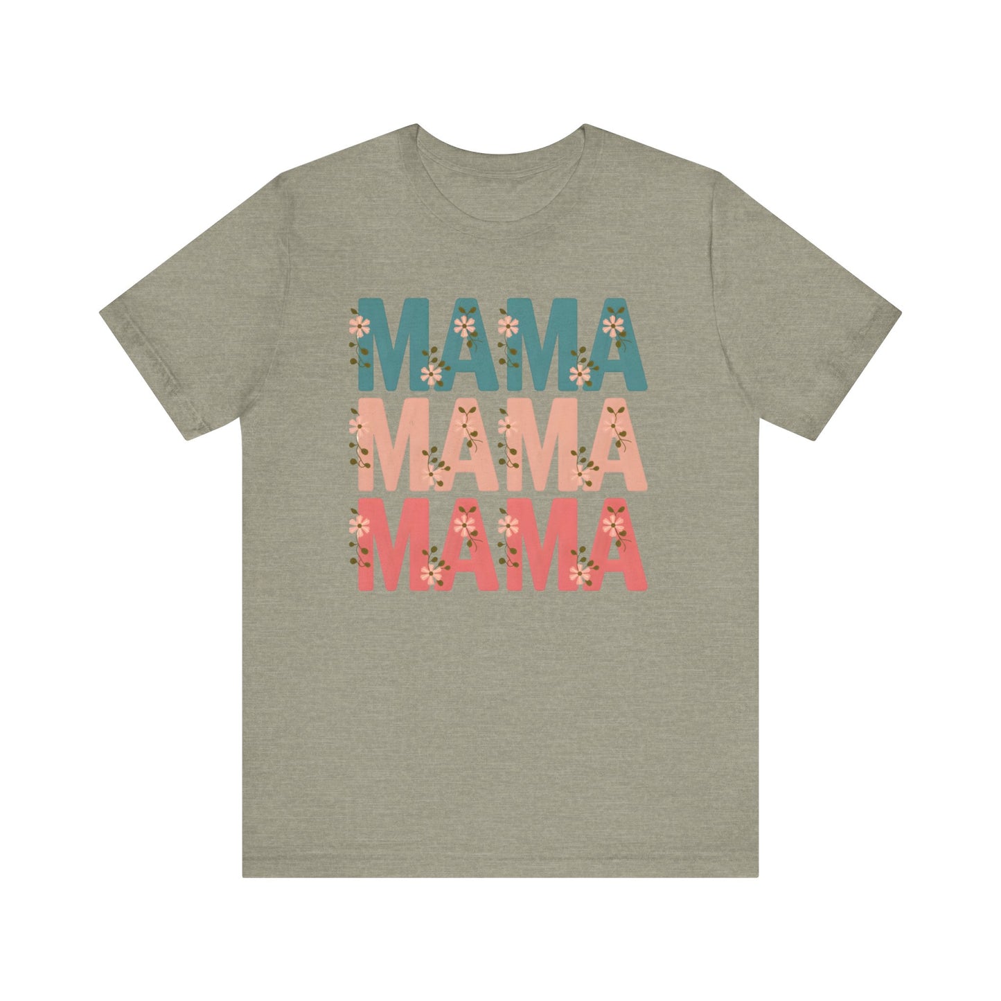 Mama Stacked Floral Jersey Short Sleeve Tee