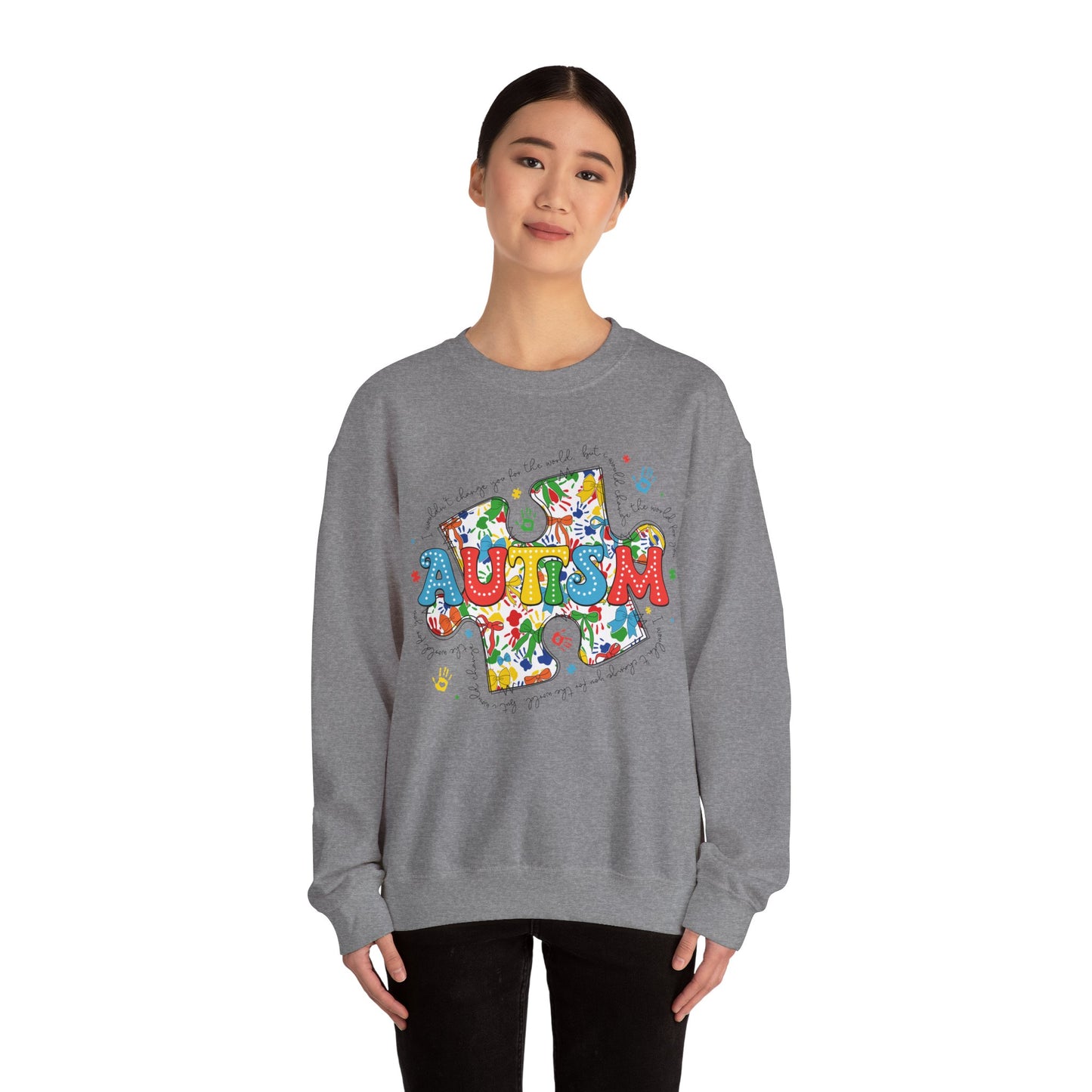 Autism Puzzle Piece Heavy Blend™ Crewneck Sweatshirt