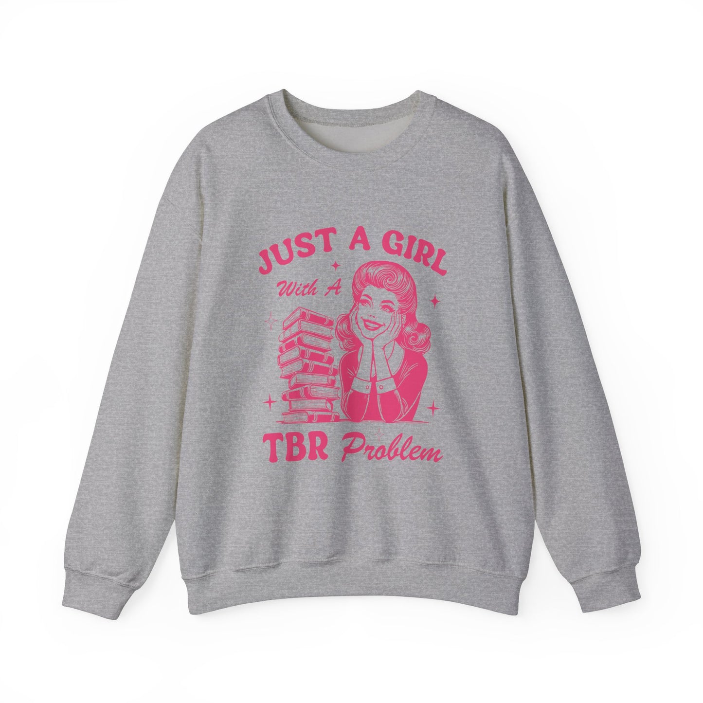 Just A Girl with A TBR Problem Heavy Blend™ Crewneck Sweatshirt