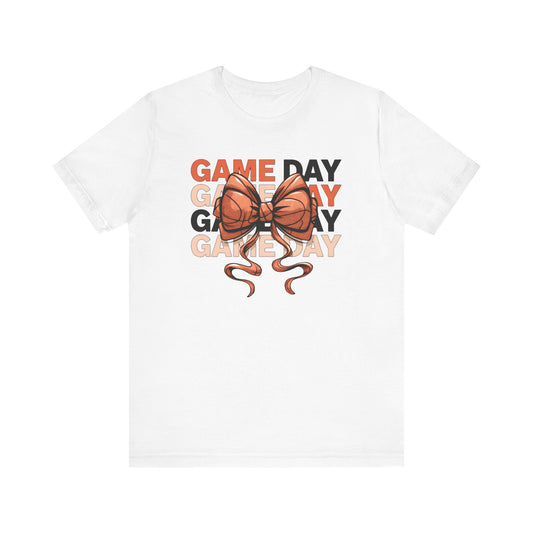 Game Day Basketball Bow Jersey Short Sleeve Tee
