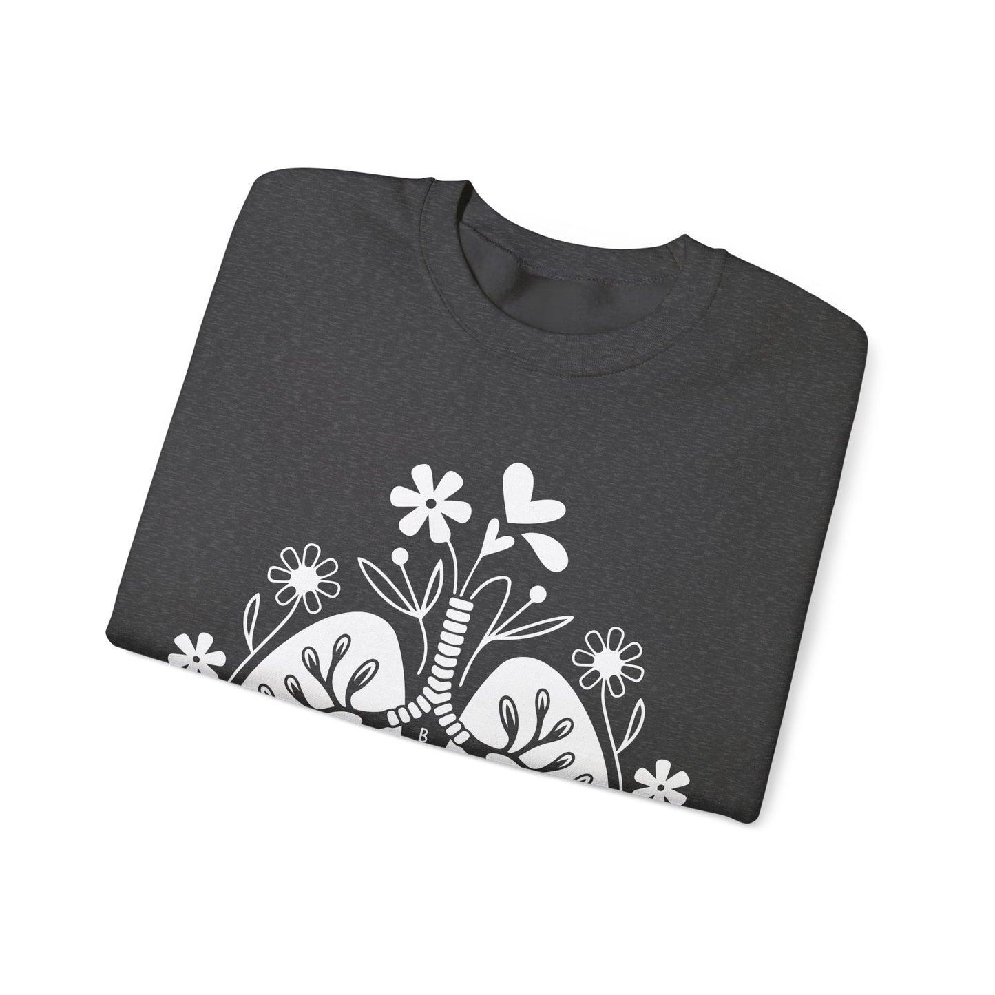 Breathe Floral Lungs Heavy Blend™ Crewneck Sweatshirt