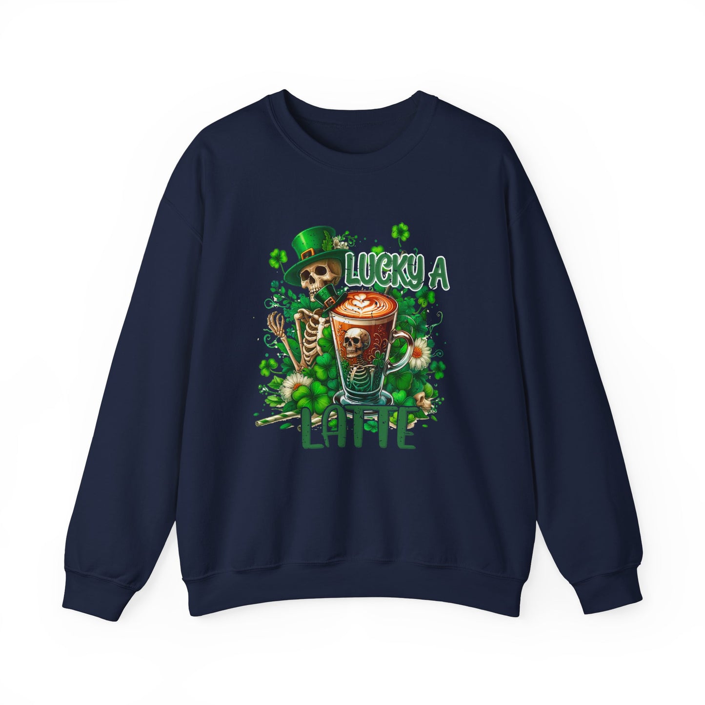 Lucky A Latte Skeleton Heavy Blend™ Crewneck Sweatshirt
