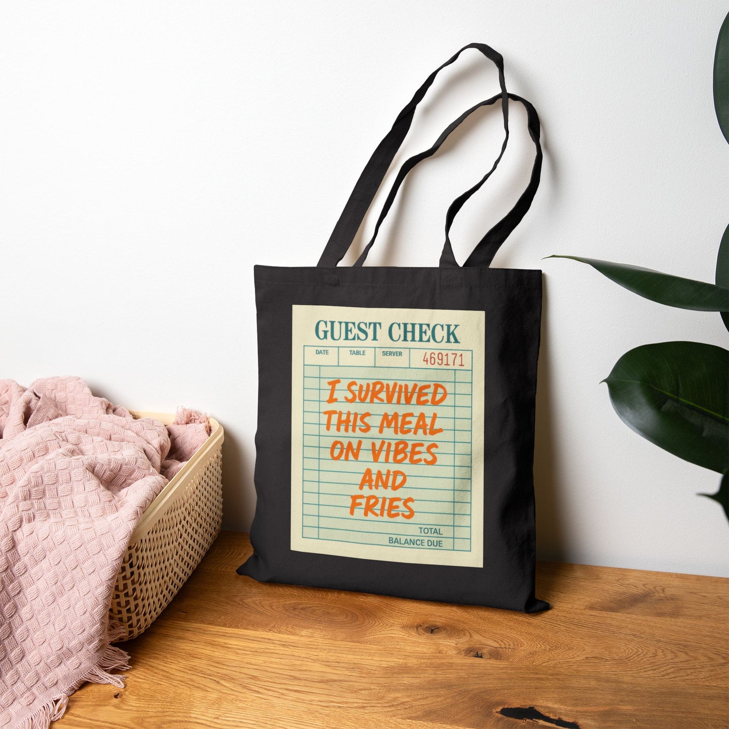 Vibes and Fries Cotton Canvas Tote Bag