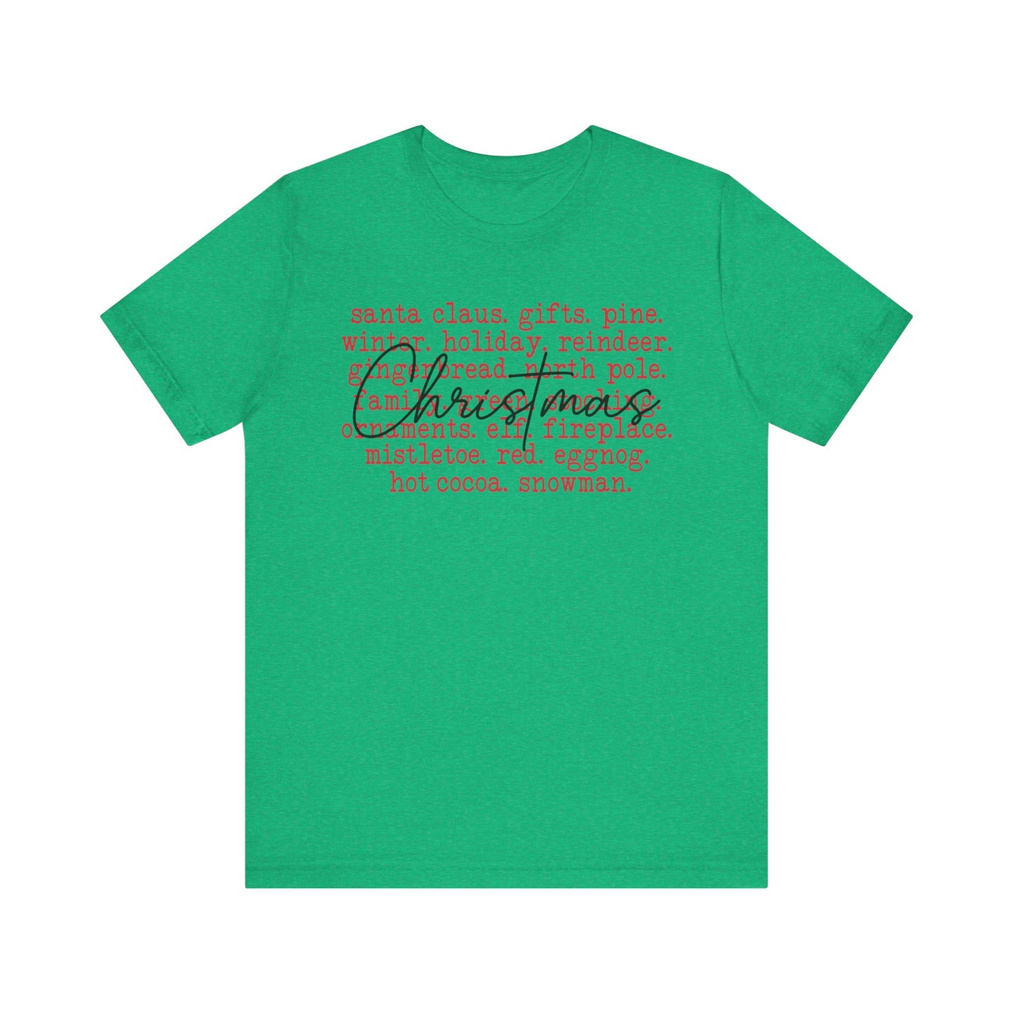 Christmas Words Jersey Short Sleeve Tee