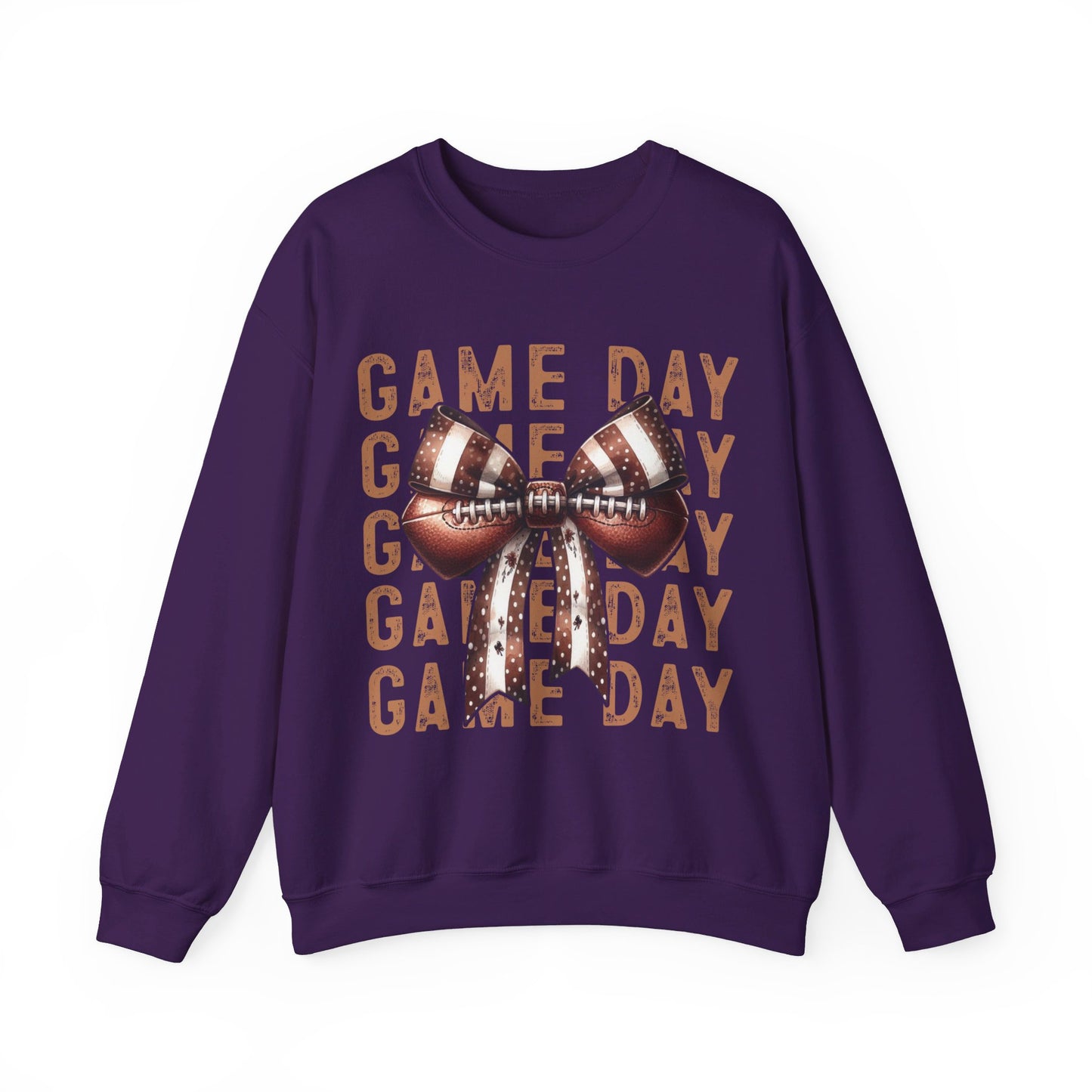 Game Day Football Bow Heavy Blend™ Crewneck Sweatshirt