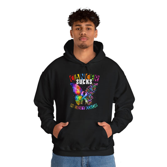 Cancer Sucks In All Colors Heavy Blend™ Hooded Sweatshirt