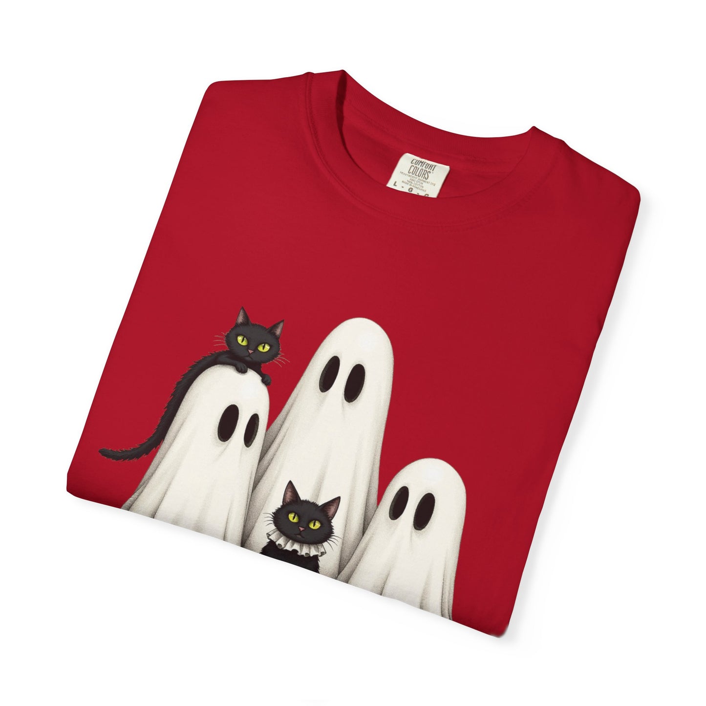 Black Cat and Ghosts  Garment-Dyed T-shirt
