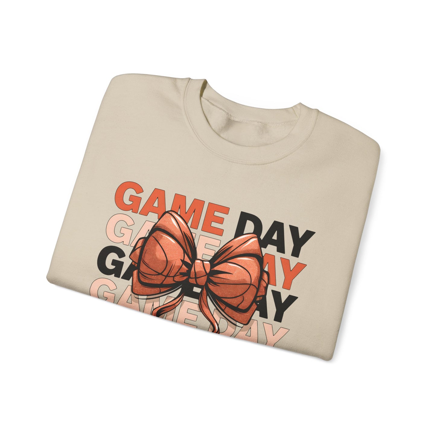 Game Day Basketball Bow Heavy Blend™ Crewneck Sweatshirt