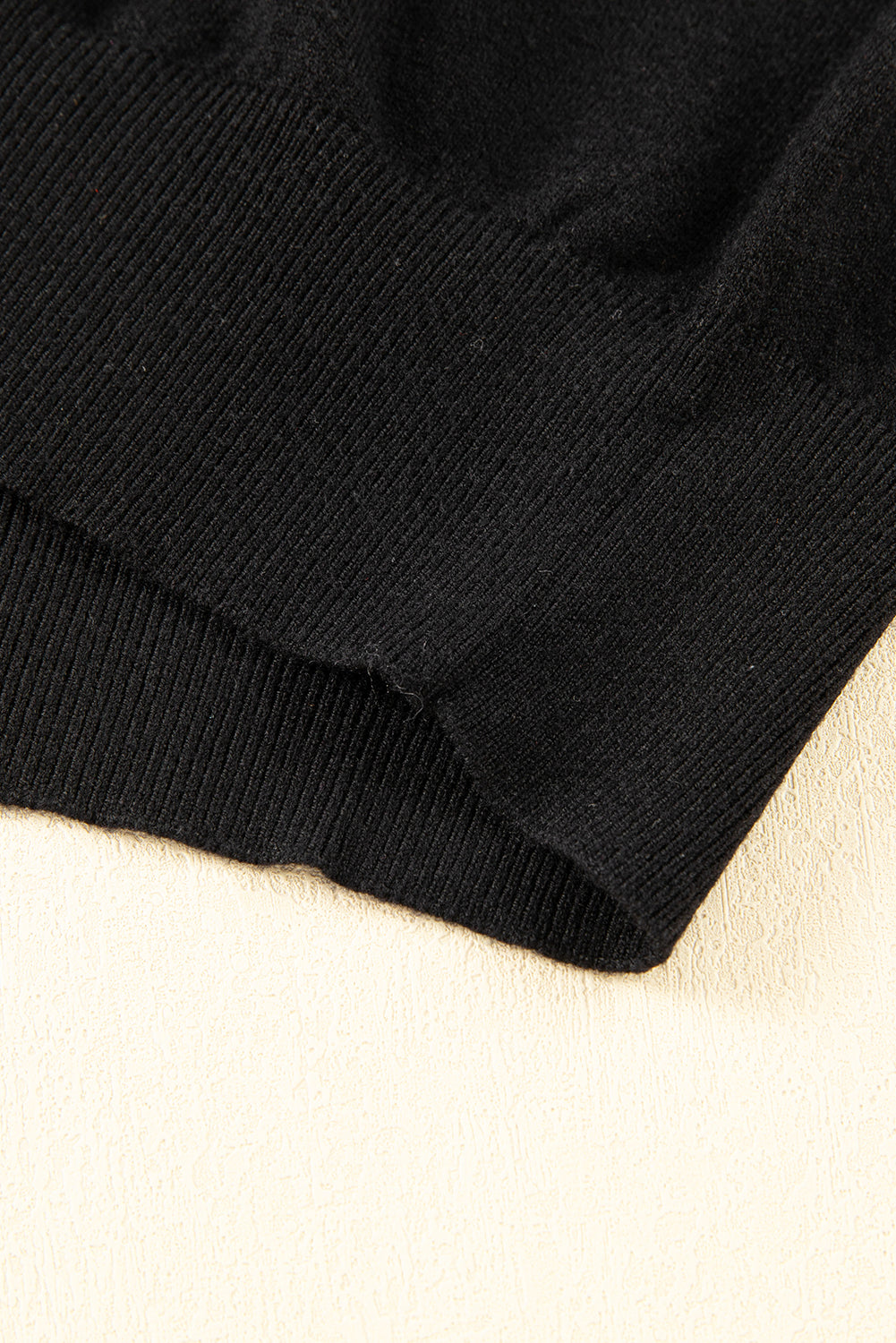 Black XOXO Glitter Print Round Neck Casual Sweater