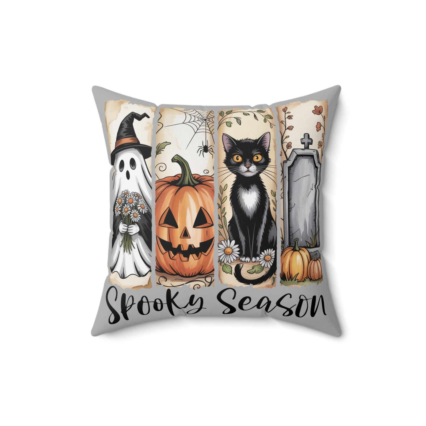Spooky Season Brushstrokes Spun Polyester Square Pillow