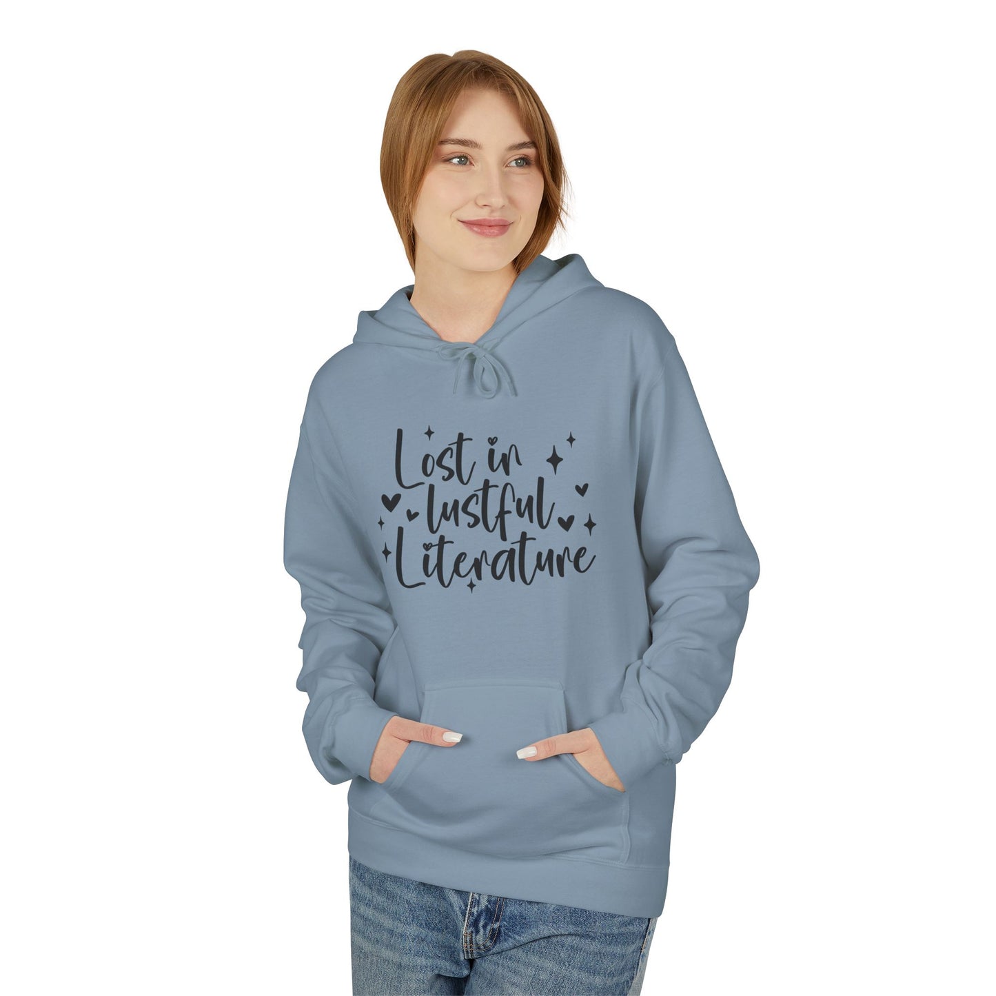 Lost in Lustful Literature Midweight Softstyle Fleece Hoodie
