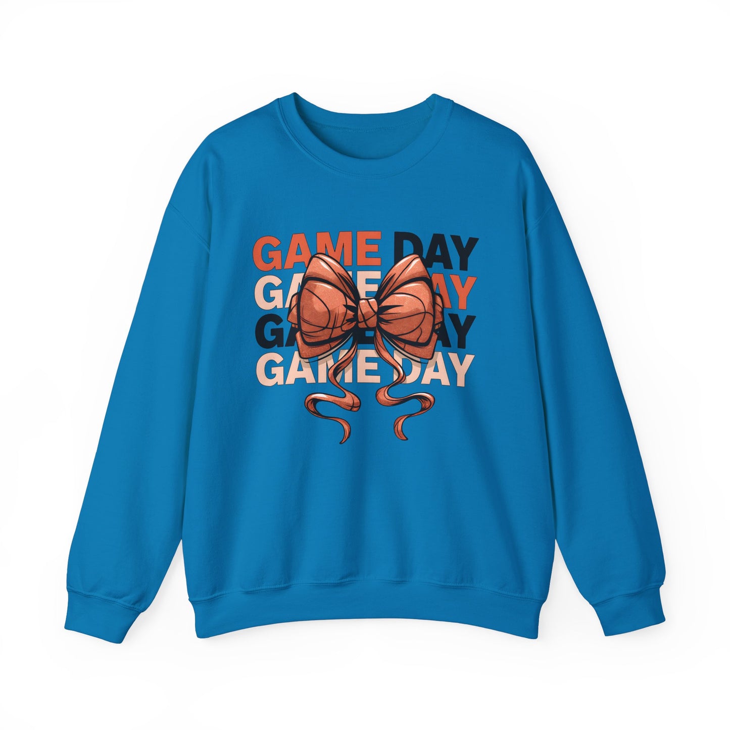 Game Day Basketball Bow Heavy Blend™ Crewneck Sweatshirt
