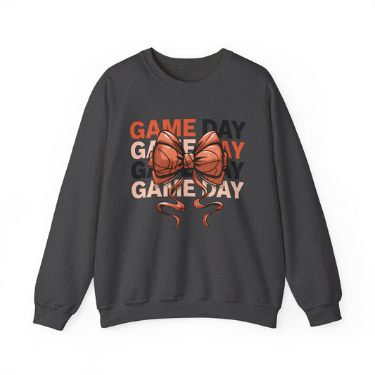 Game Day Basketball Bow Heavy Blend™ Crewneck Sweatshirt