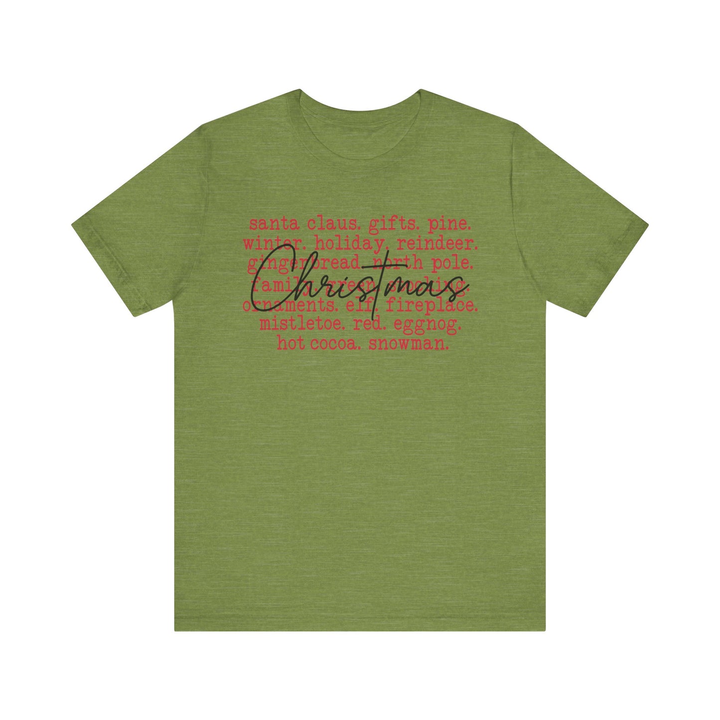 Christmas Words Jersey Short Sleeve Tee