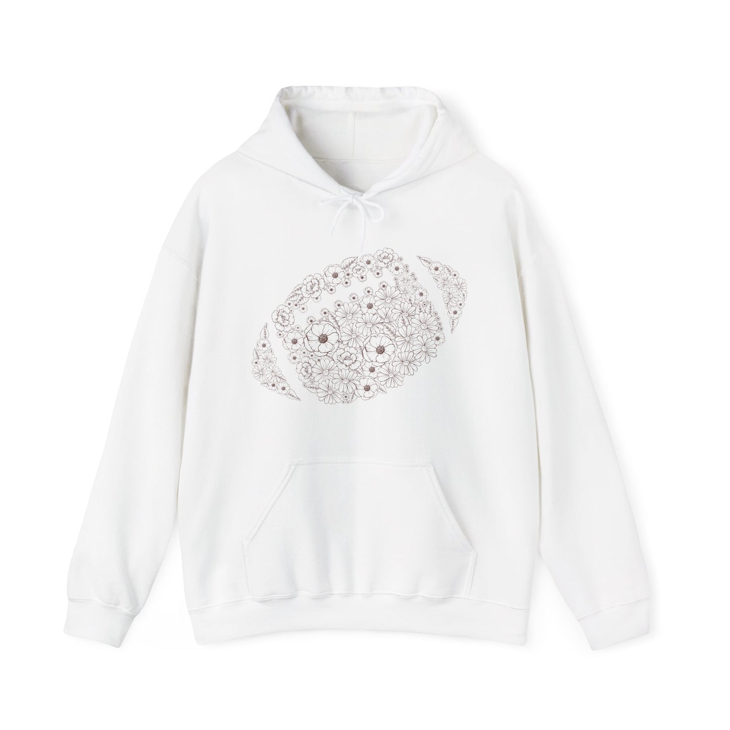 Floral Football Heavy Blend™ Hooded Sweatshirt