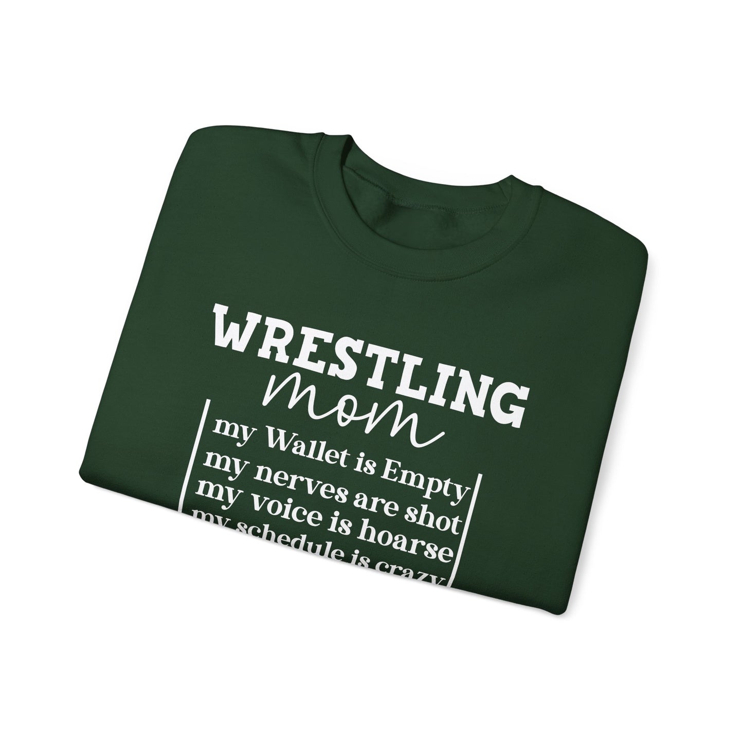 Wrestling Mom Heart Is Full Heavy Blend™ Crewneck Sweatshirt